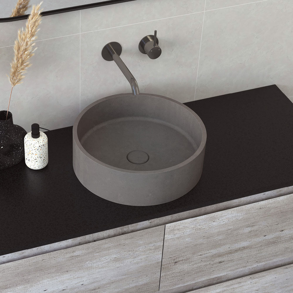 FIENZA JADA CONCRETE ABOVE COUNTER BASIN WARM GREY 390MM