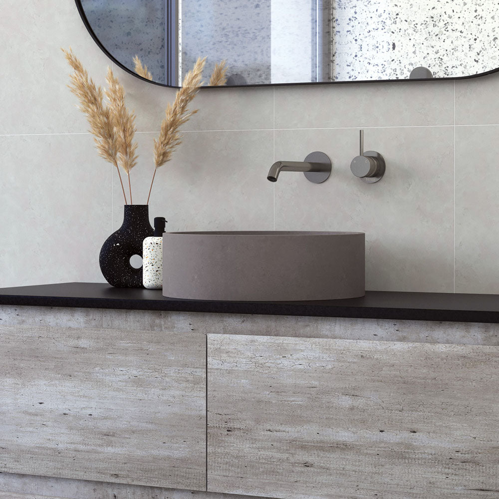 FIENZA JADA CONCRETE ABOVE COUNTER BASIN WARM GREY 390MM