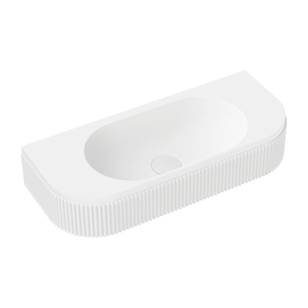 FIENZA MINKA SOLID SURFACE WALL HUNG BASIN MATTE WHITE 650MM