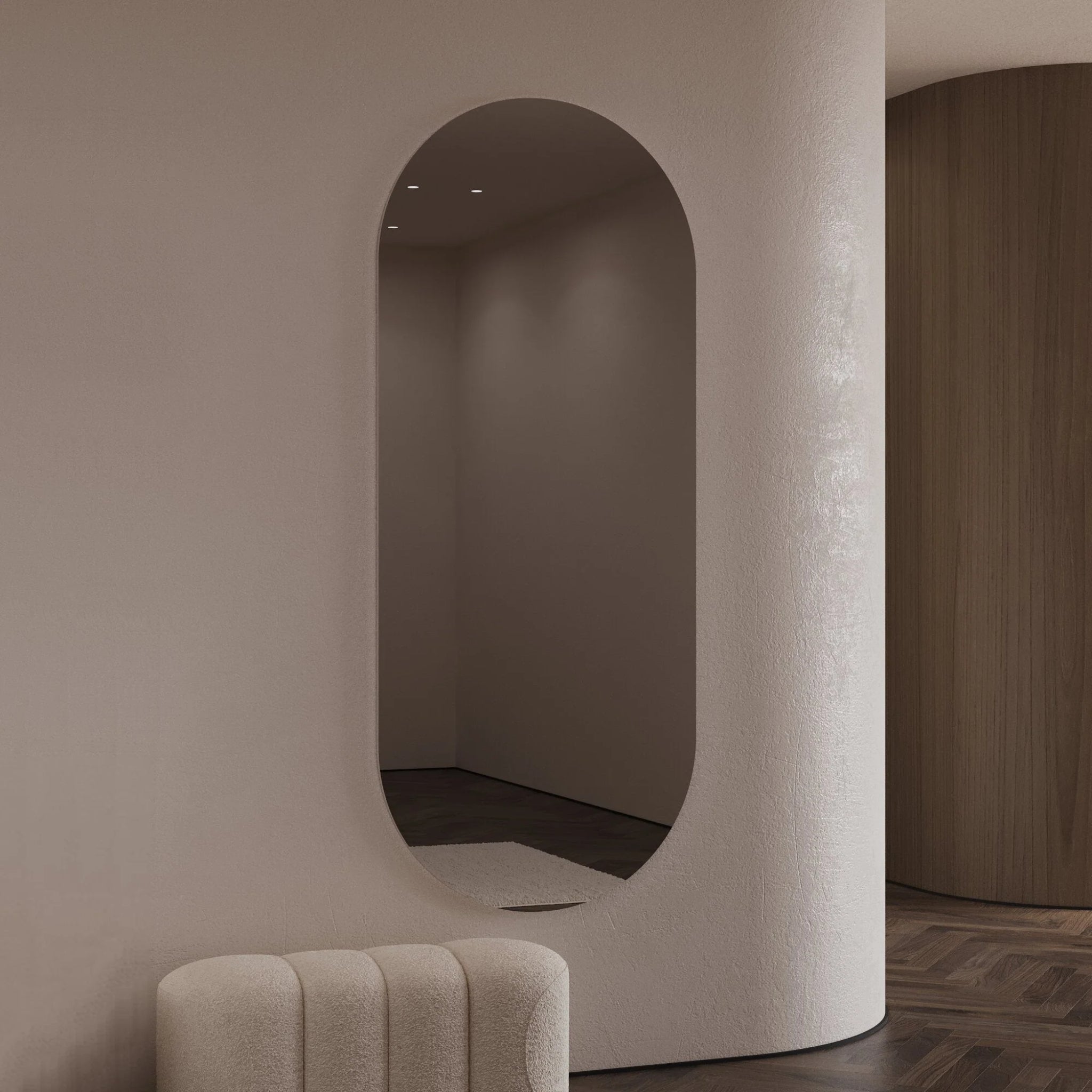 REFLECT OPAL FRAMELESS OVAL FULL LENGTH MIRROR 800X1800MM