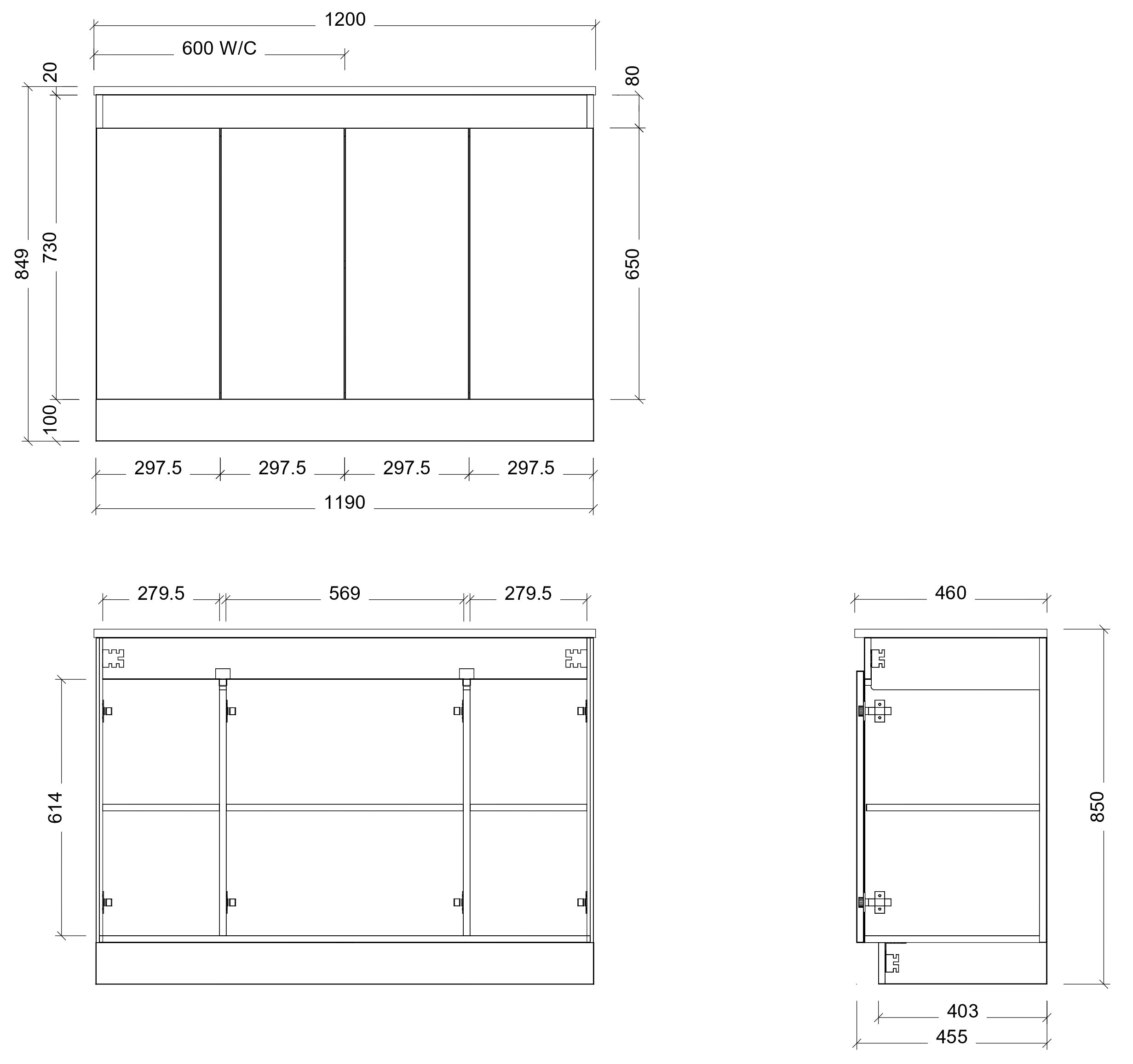 TIMBERLINE ROCKFORD CUSTOM FLOOR STANDING VANITY (ALL SIZING)