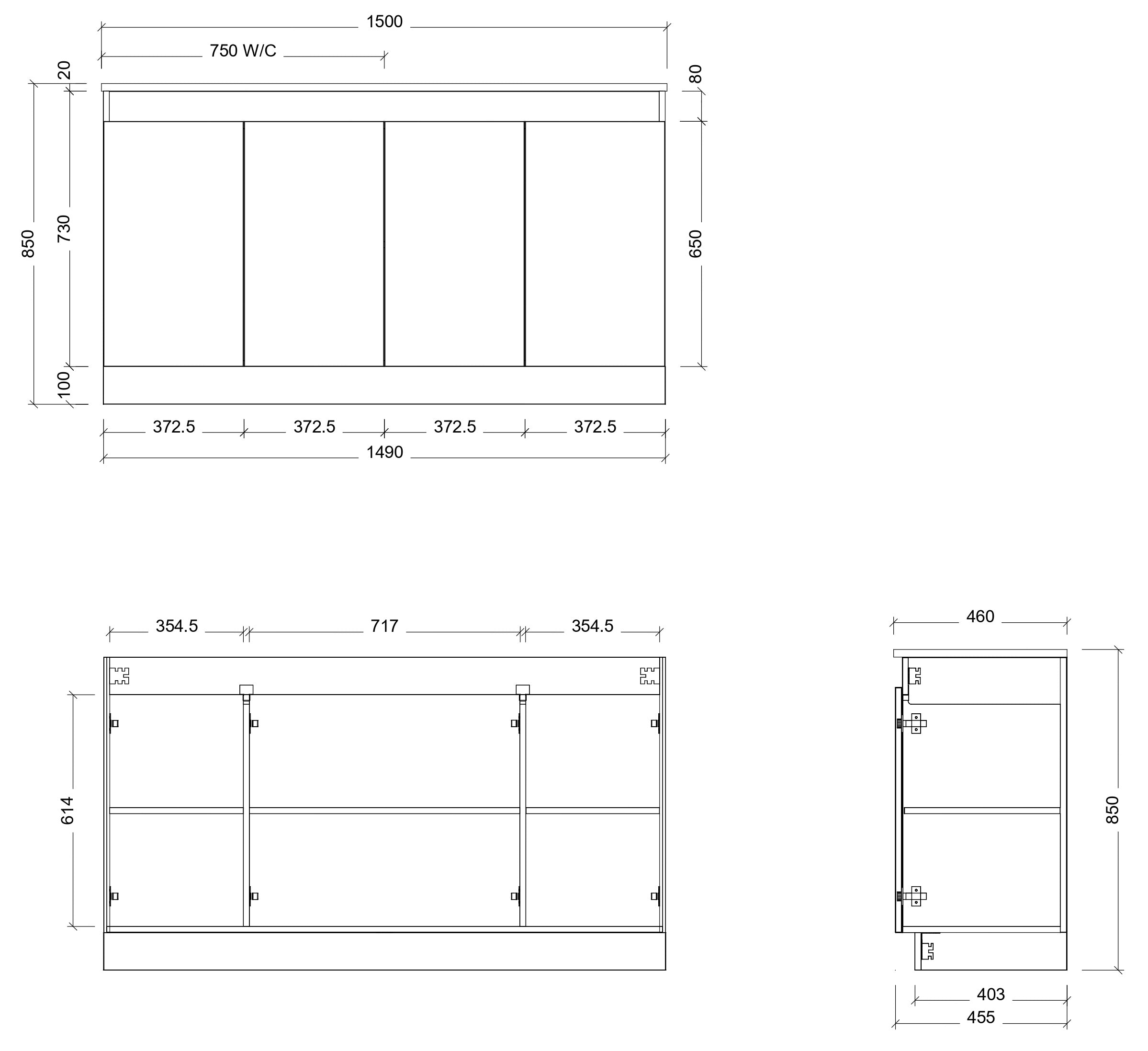 TIMBERLINE ROCKFORD CUSTOM FLOOR STANDING VANITY (ALL SIZING)