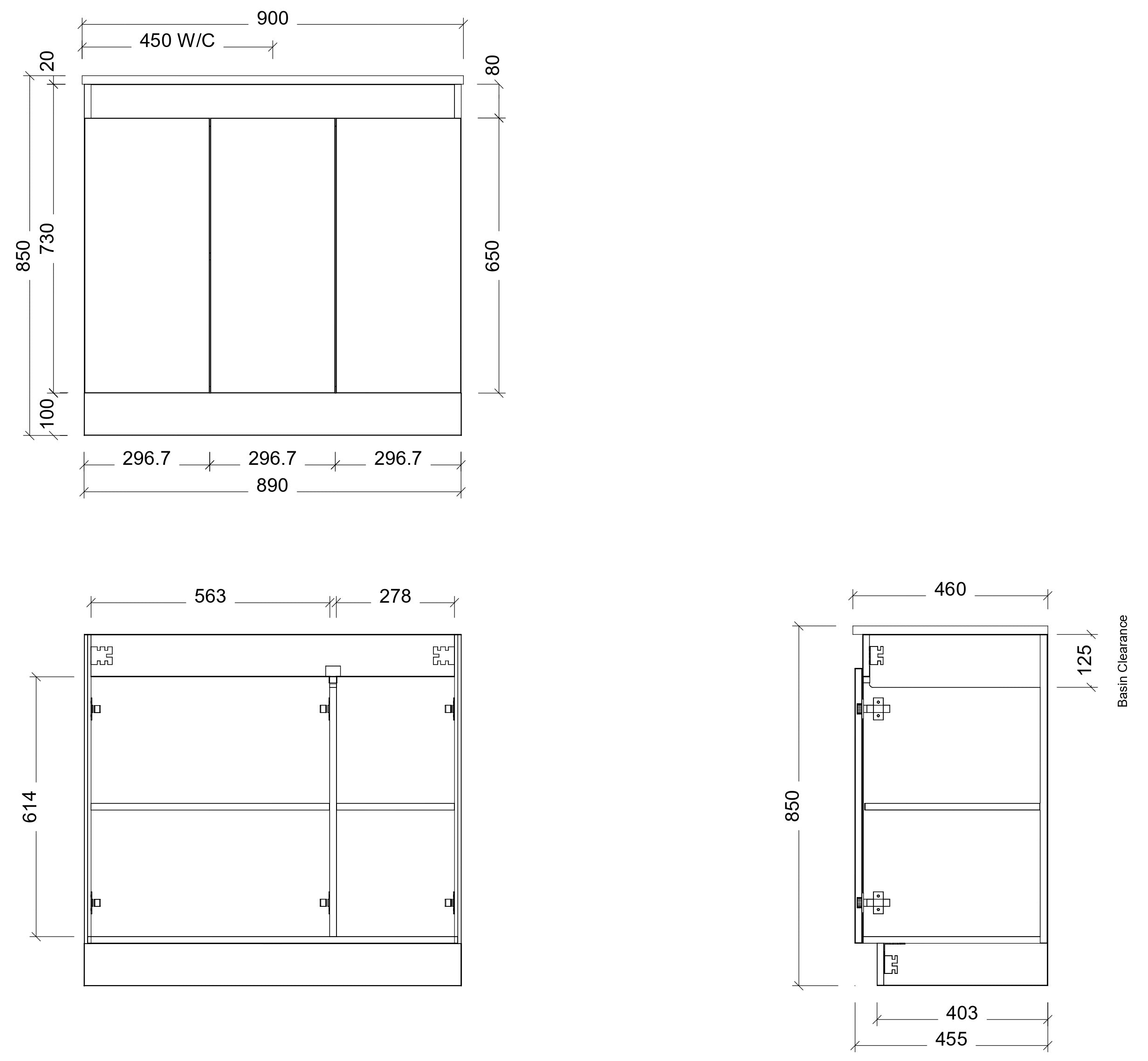 TIMBERLINE ROCKFORD CUSTOM FLOOR STANDING VANITY (ALL SIZING)