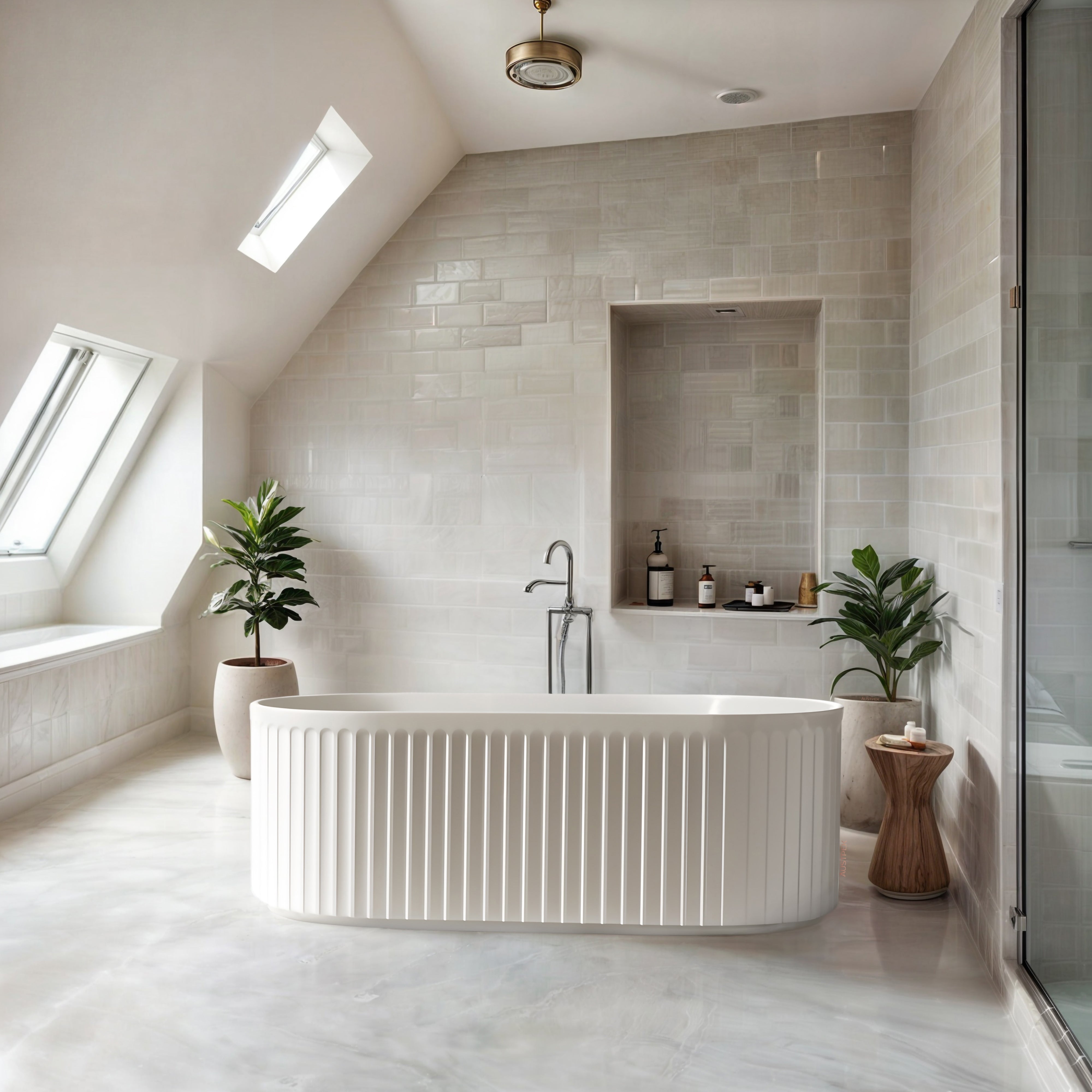 RIVA ROMA FLUTED FREESTANDING BATHTUB MATTE WHITE (AVAILABLE IN 1500MM AND 1700MM)