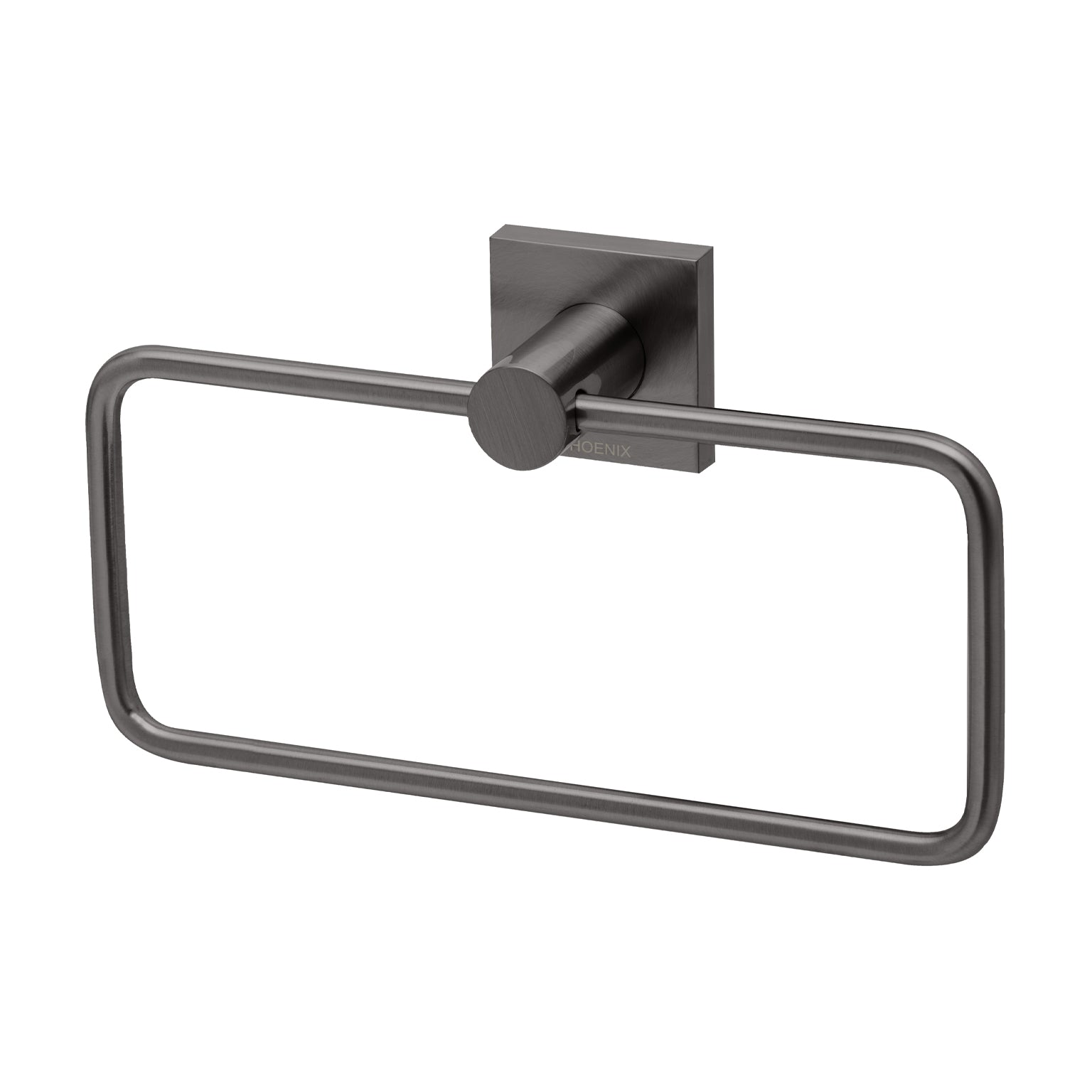 PHOENIX RADII HAND TOWEL HOLDER SQUARE PLATE BRUSHED CARBON 210MM