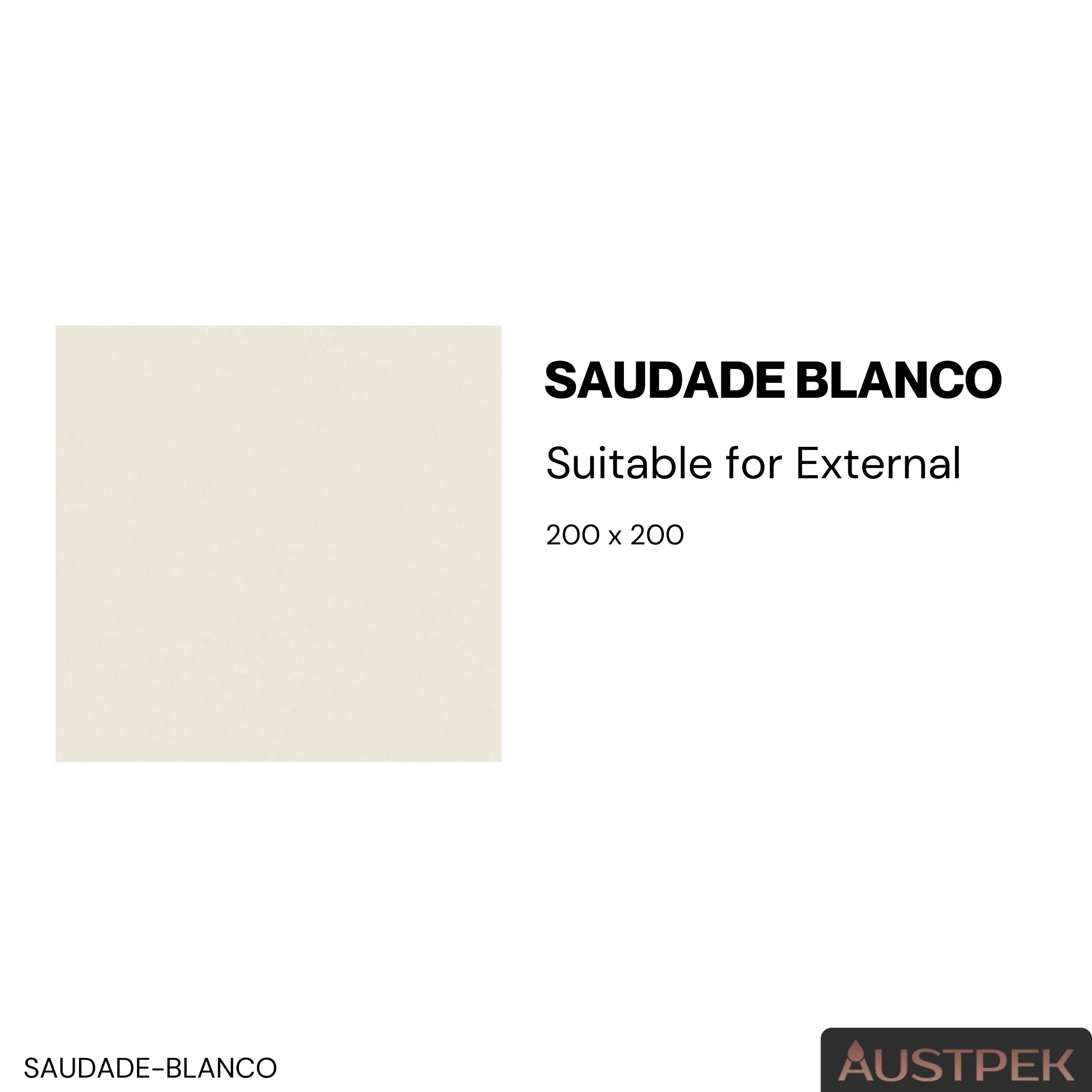 ELITE SAUDADE BLANCO MATTE 200X200MM SQUARE TILE (PER BOX)