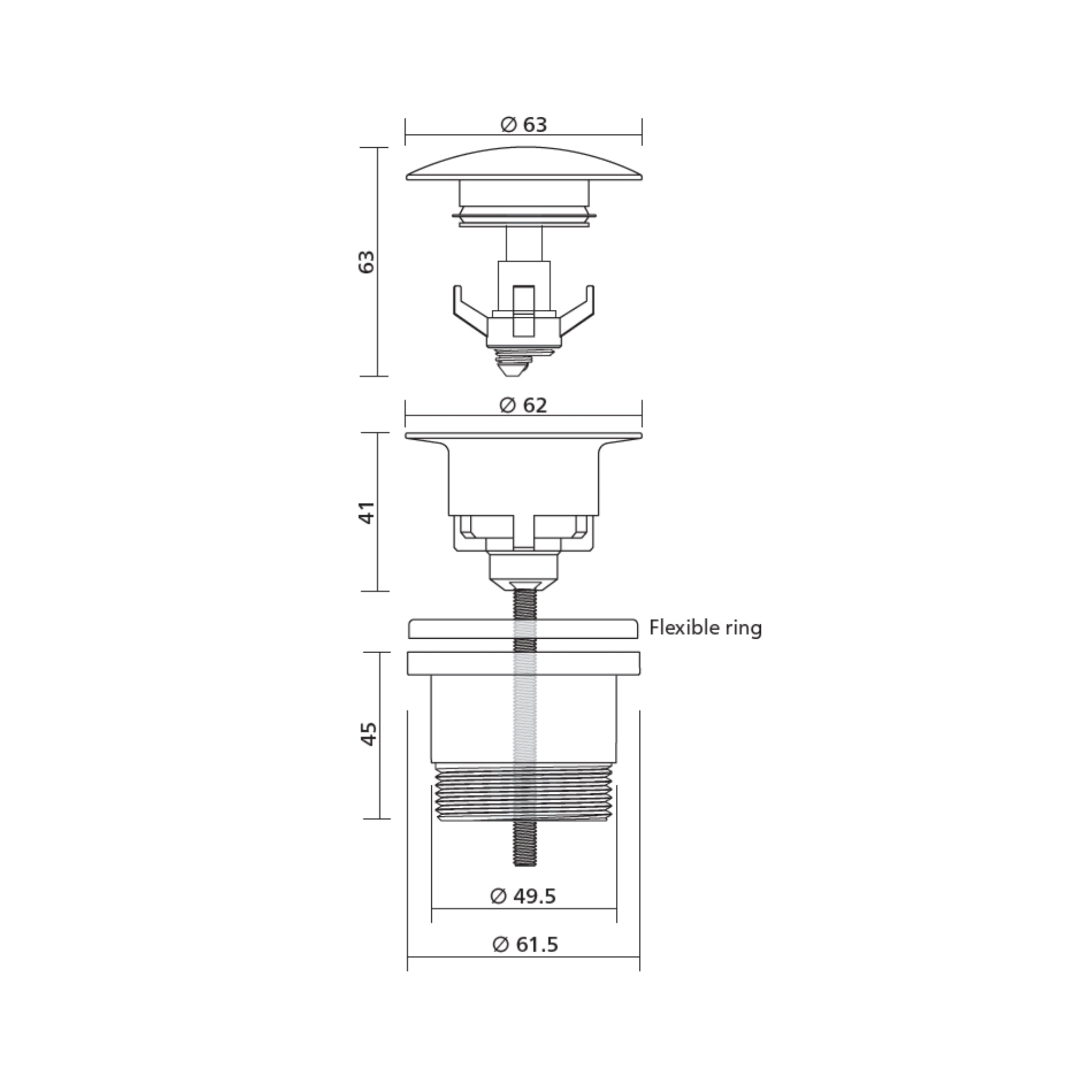 SEIMA SMART POP-OUT BASIN WASTE 32/40MM CHROME