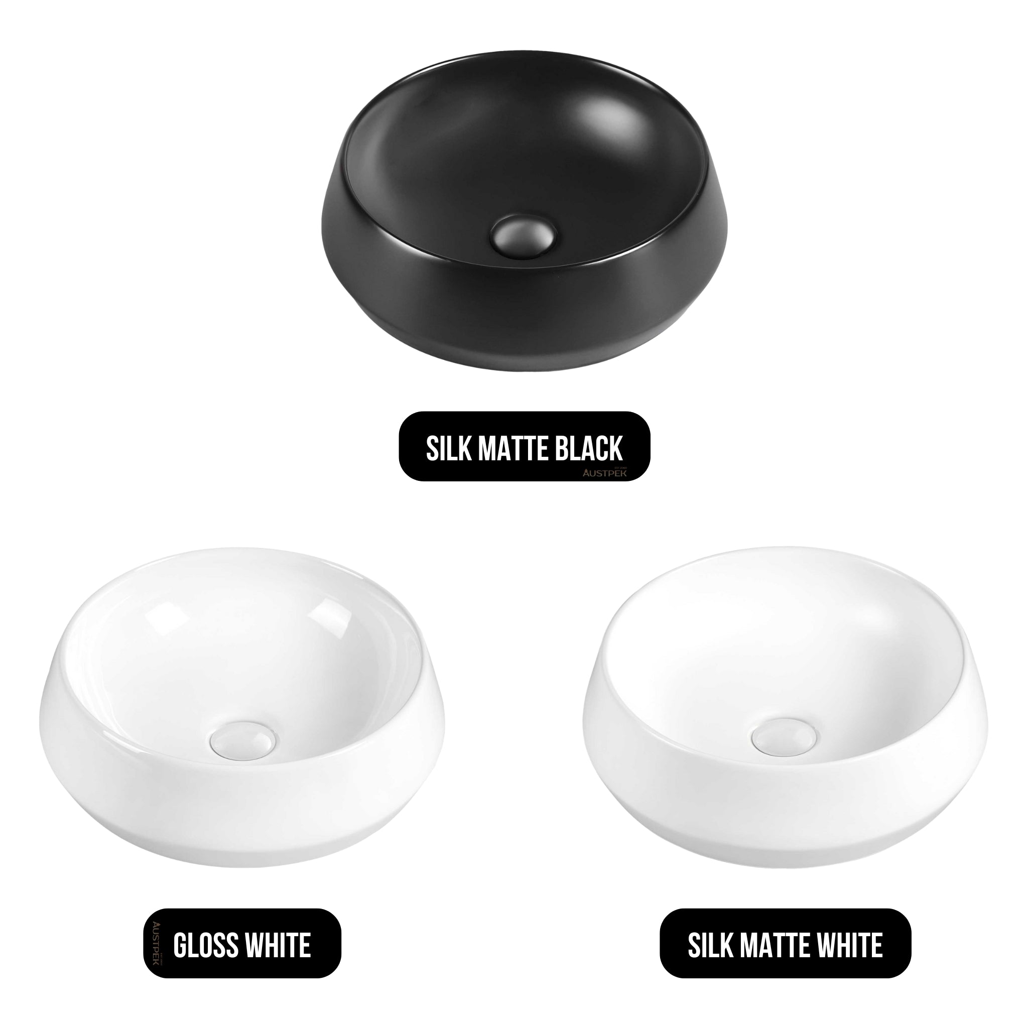 SEIMA LONI 375 ABOVE COUNTER BASIN SILK MATTE BLACK 375MM