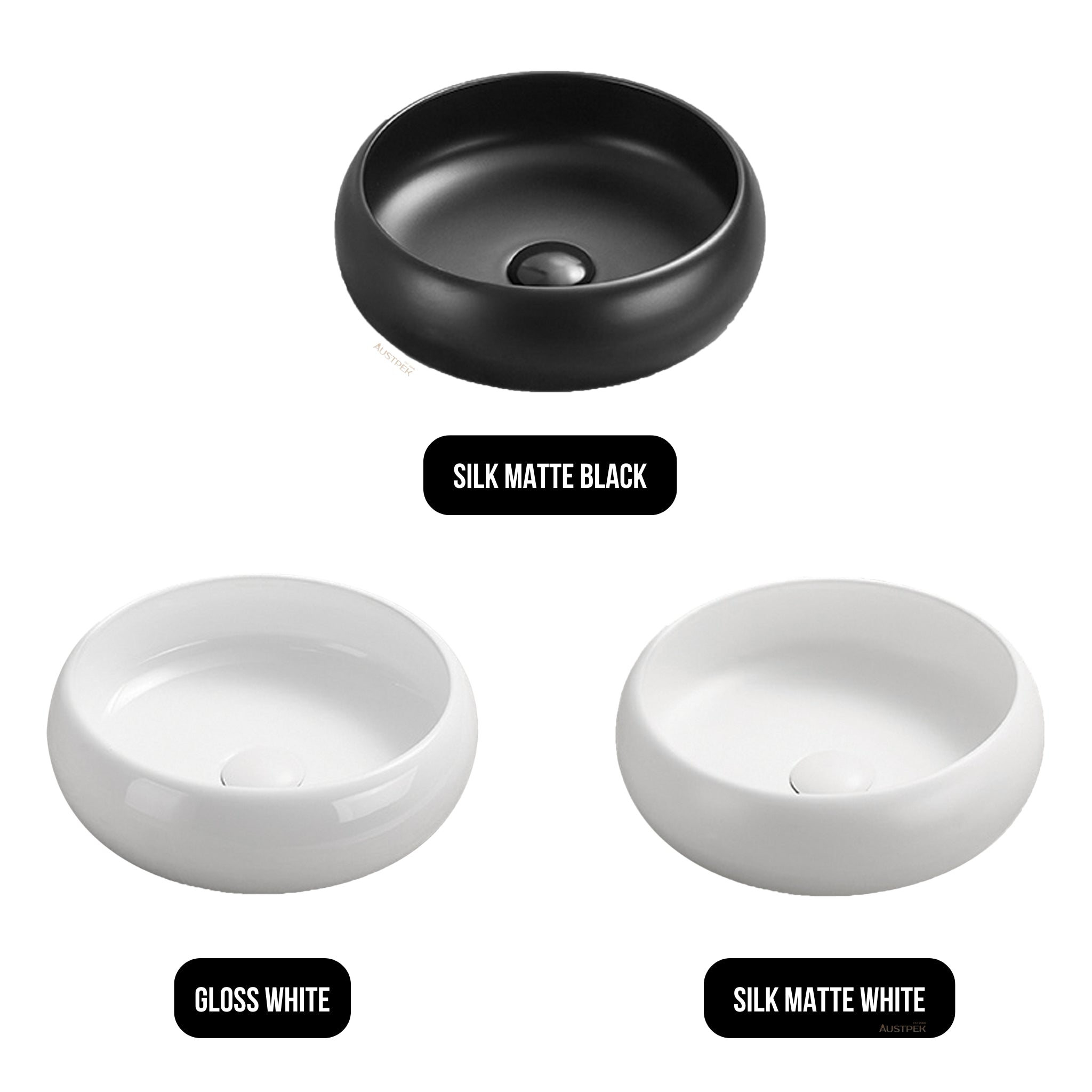 SEIMA ARKO 361 ABOVE COUNTER BASIN SILK MATTE BLACK 360MM