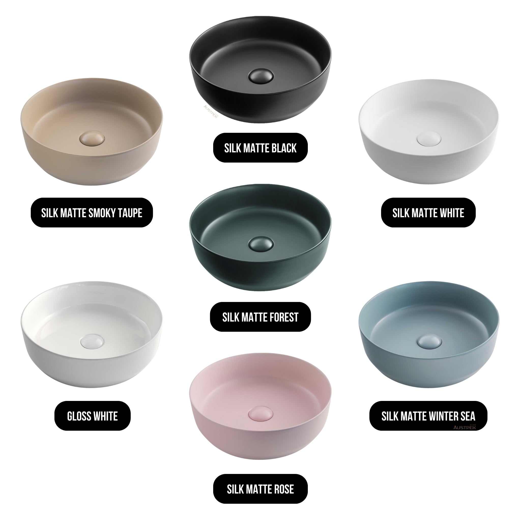 SEIMA AURORA 385 ABOVE COUNTER BASIN SILK MATTE WINTER SEA 385MM