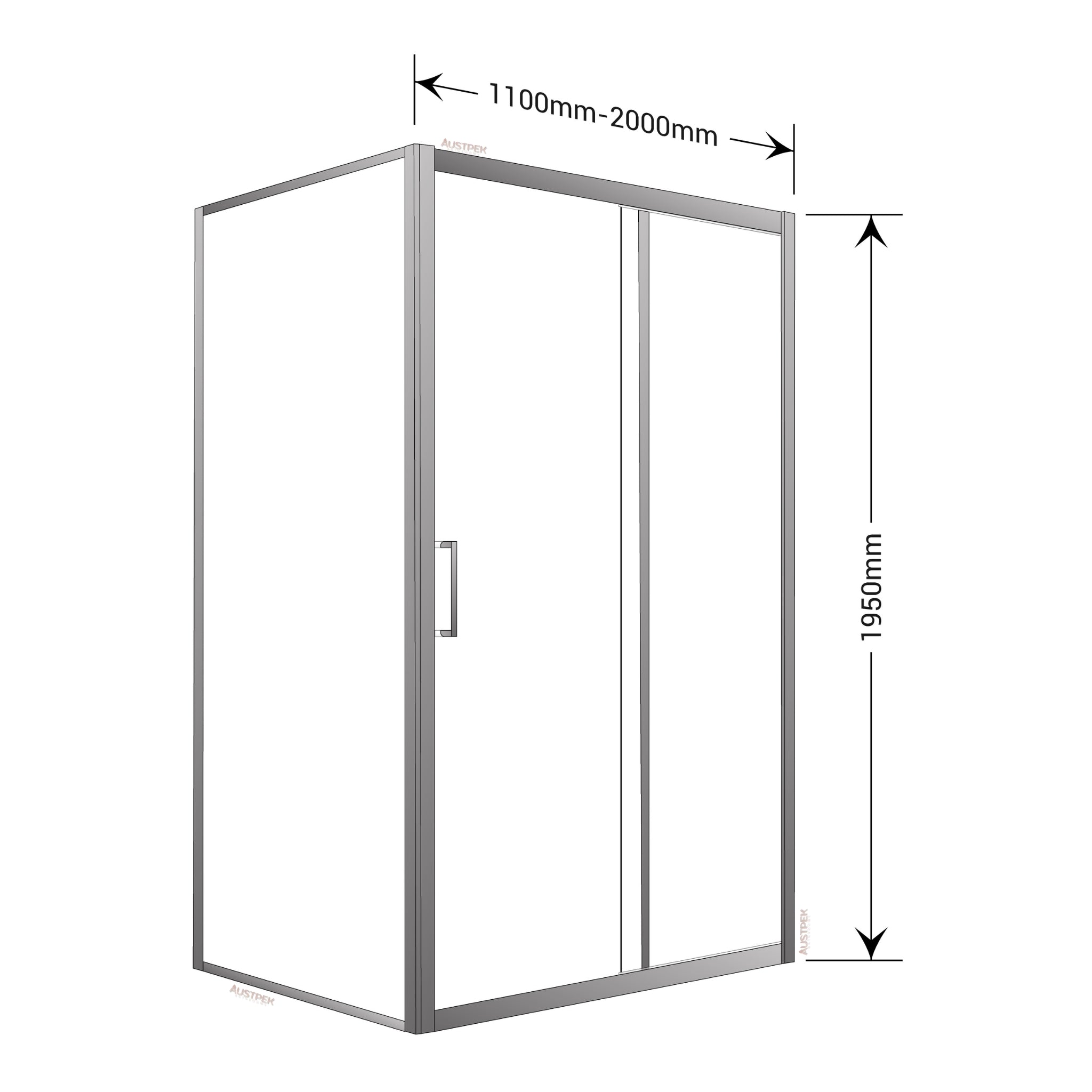 BELLA VISTA MIRAMAR SEMI FRAMED SLIDING FRONT AND RETURN PANEL SHOWER SCREEN CHROME