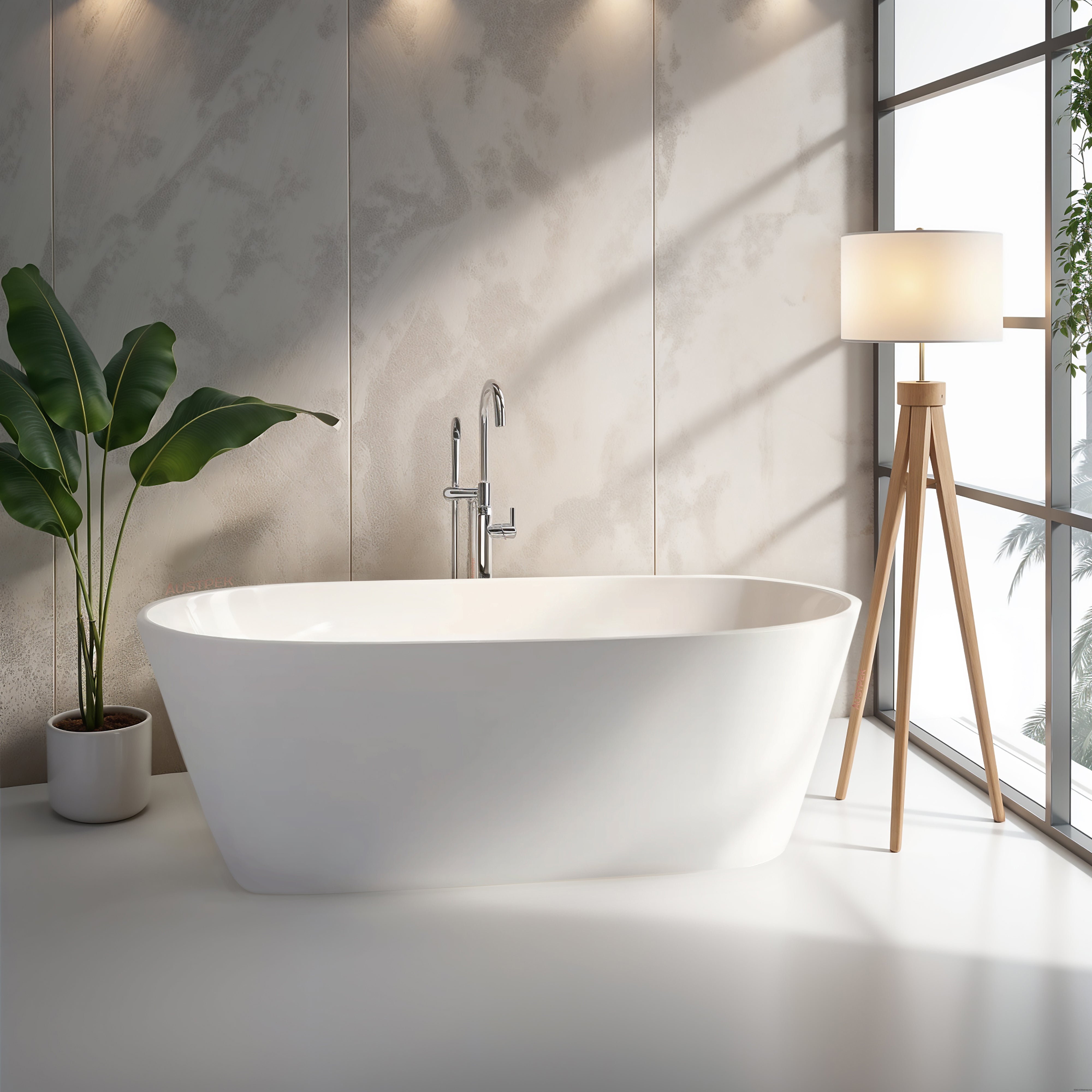 RIVA SHANTY FREESTANDING BATHTUB GLOSS WHITE (AVAILABLE IN 1200MM, 1300MM, 1400MM, 1500MM, 1600MM AND 1700MM)