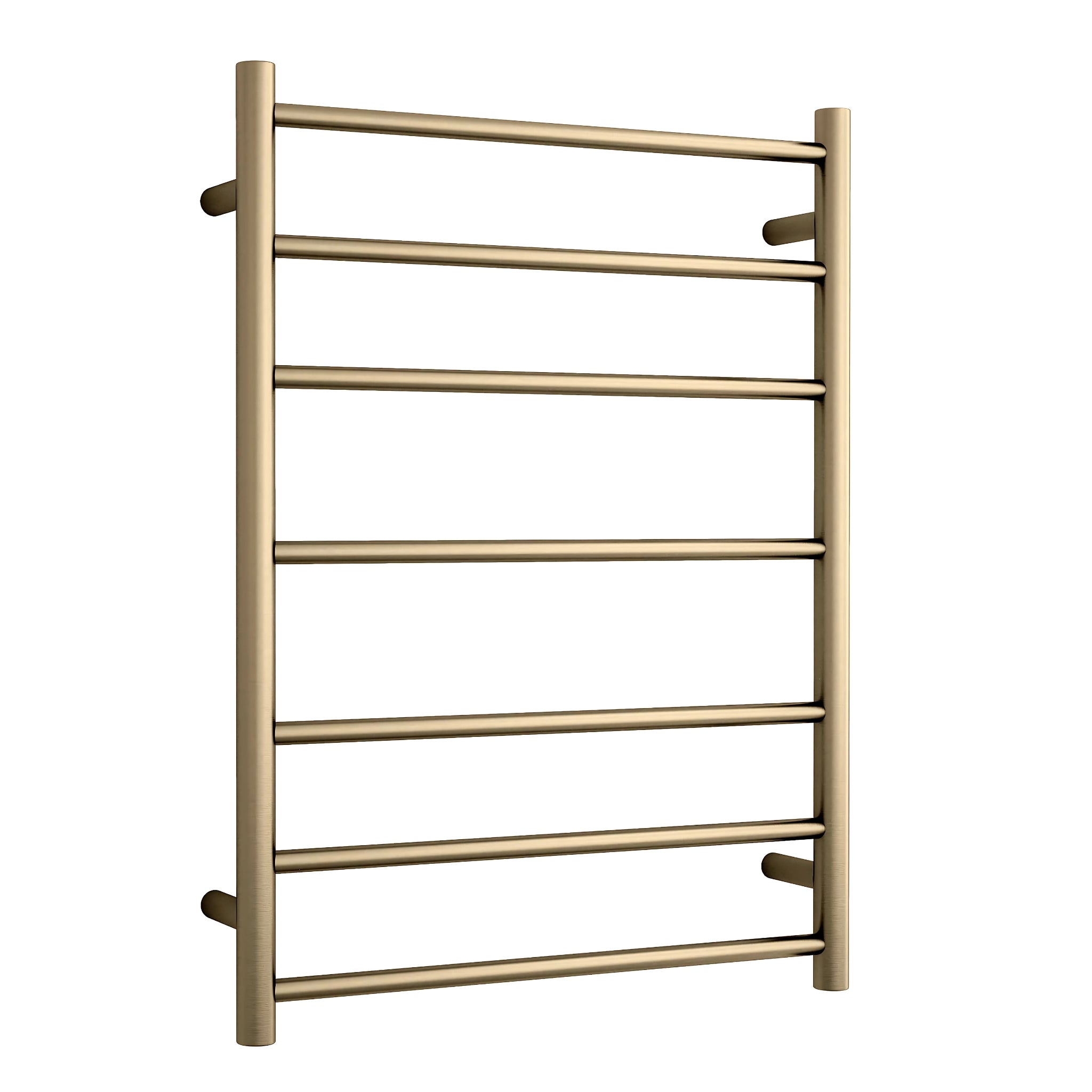 THERMOGROUP 7-BAR ROUND LADDER HEATED TOWEL RAIL BRUSHED BRASS 600MM