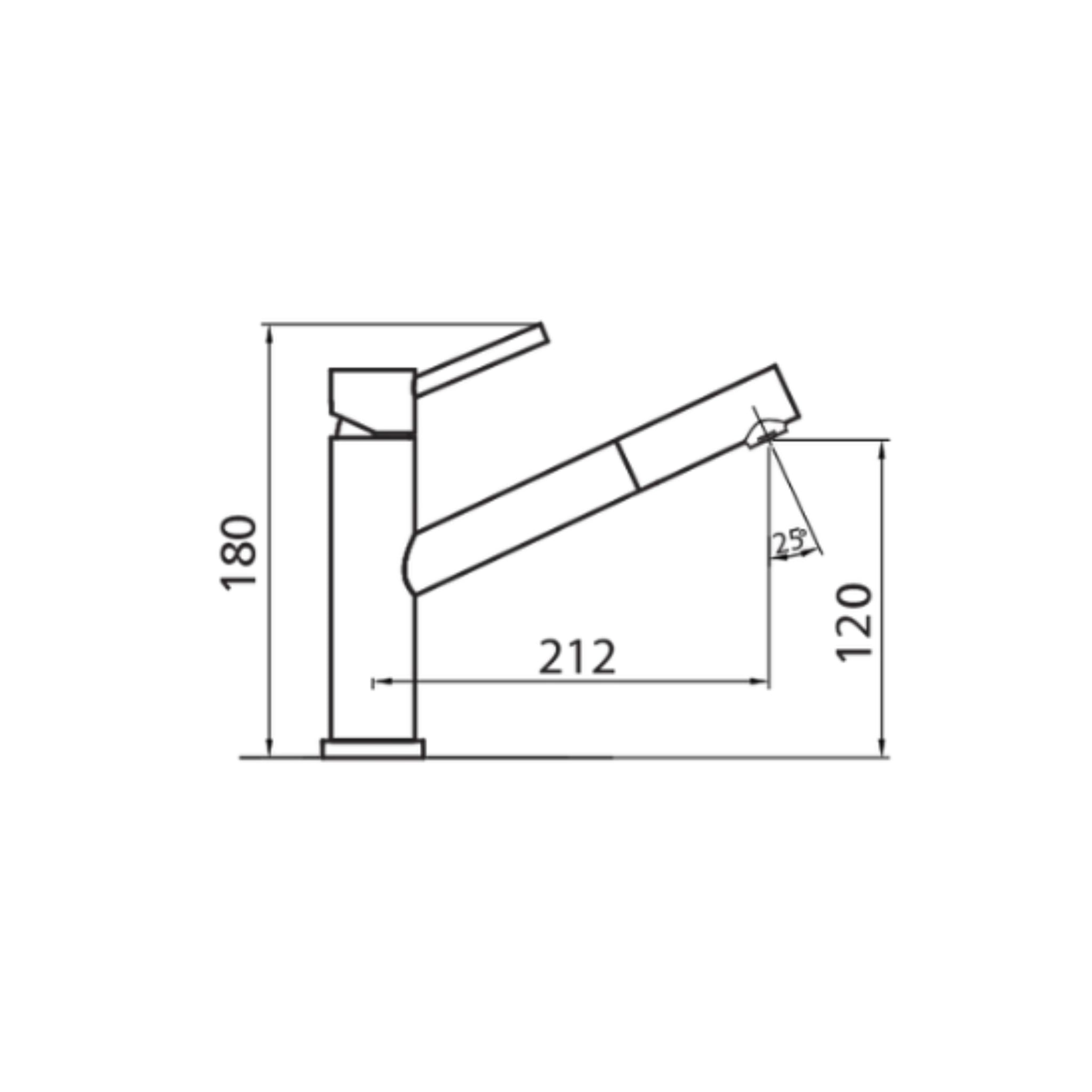 OLIVERI ESSENTE SWIVEL PULL OUT KITCHEN MIXER 180MM STAINLESS STEEL