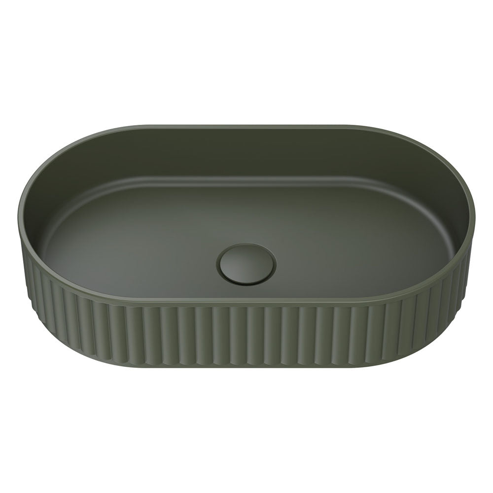 FIENZA MINKA PILL SOLID SURFACE ABOVE COUNTER BASIN FOREST 550MM