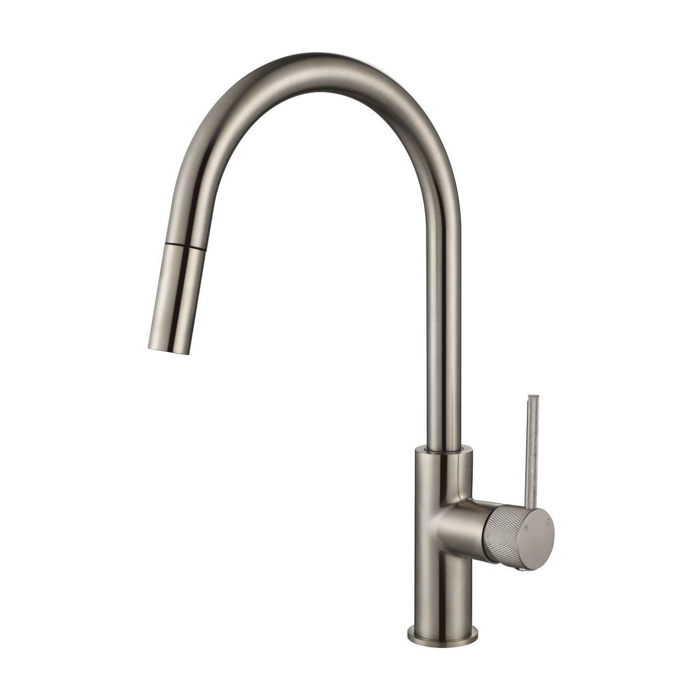 MODERN NATIONAL STAR MINI PULL OUT KITCHEN MIXER WITH KNURLED HANDLE 393MM BRUSHED NICKEL