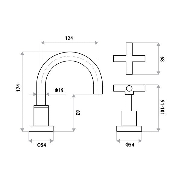 LINKWARE SABINE BASIN SET CHROME