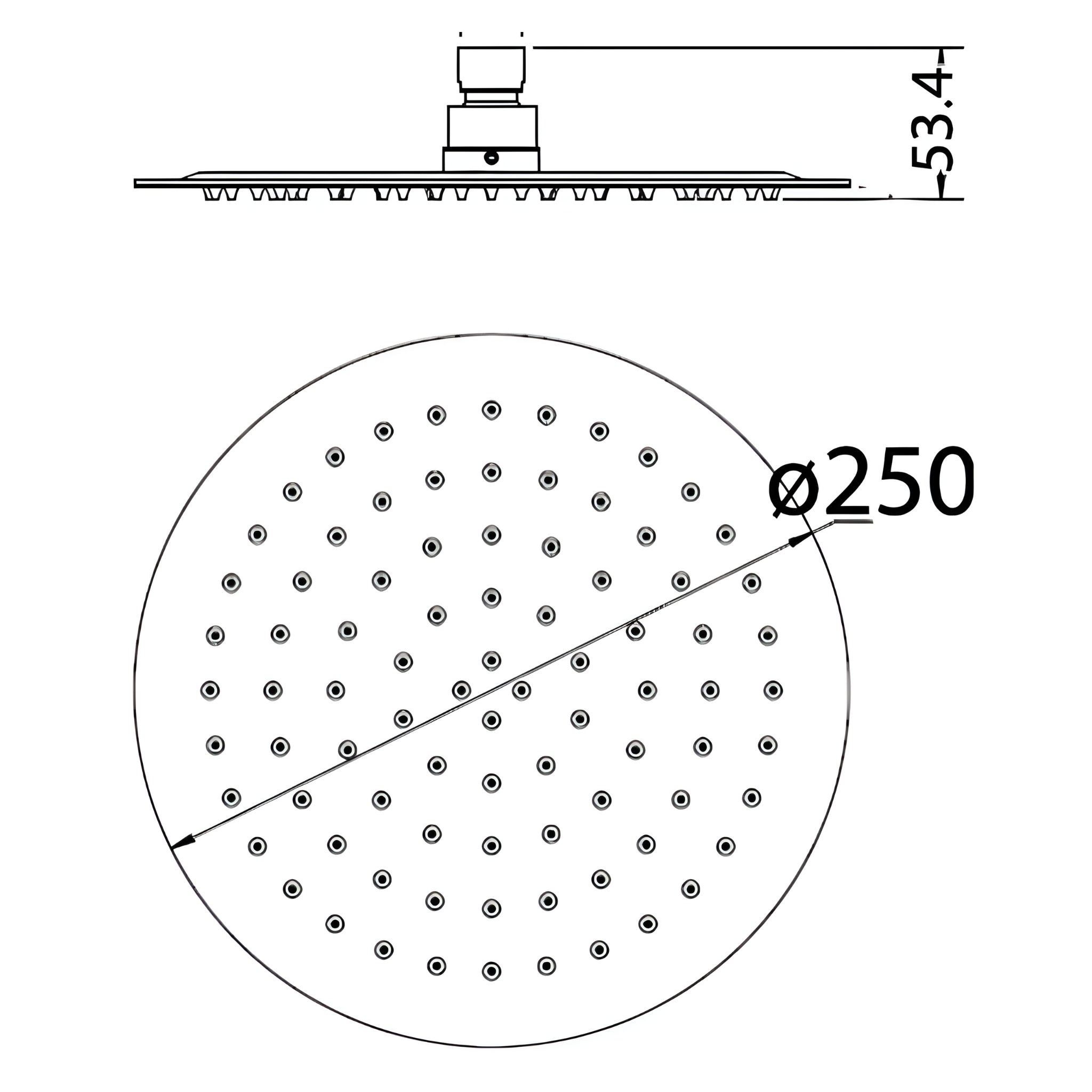 IKON DOVE SHOWER HEAD 250MM BRUSHED NICKEL