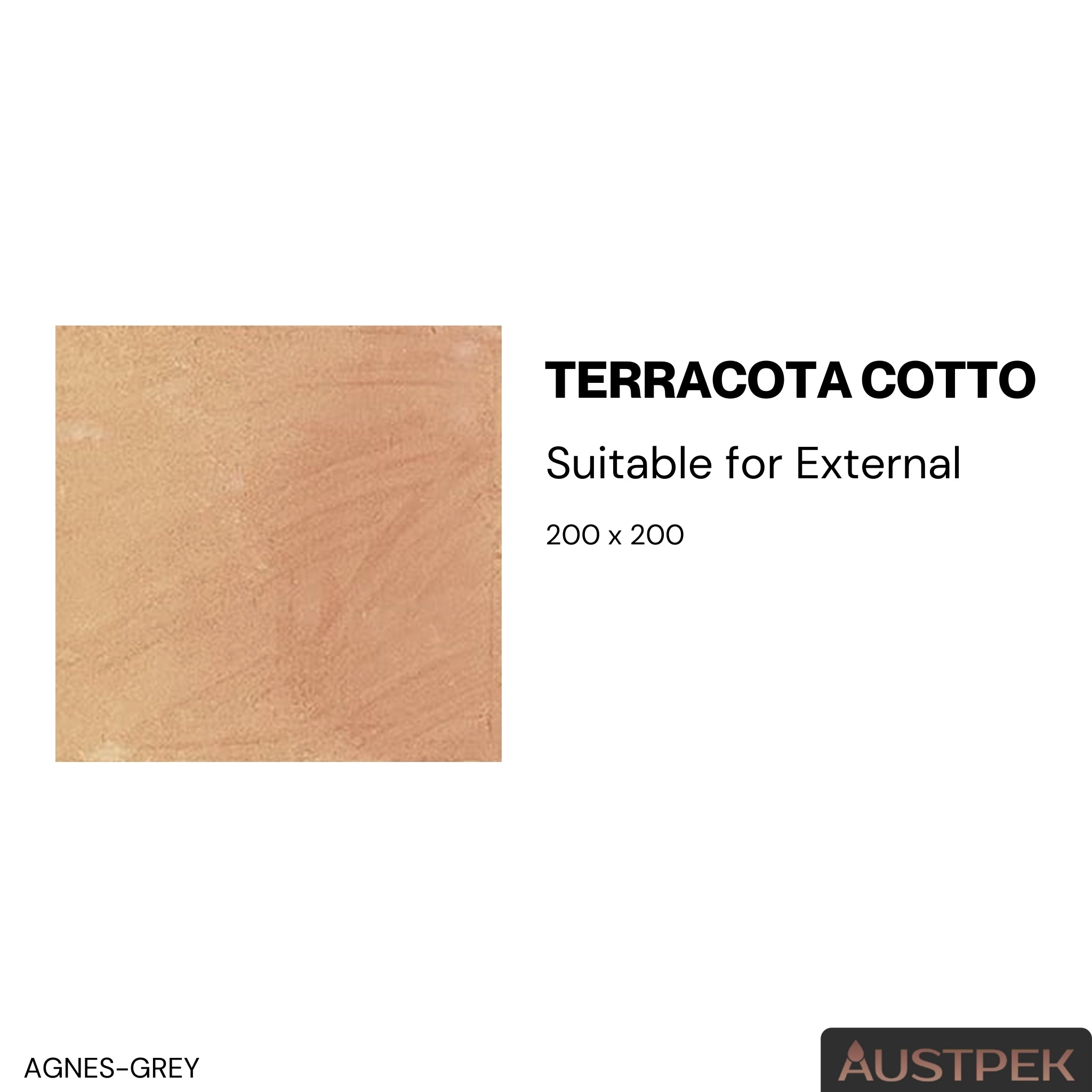 ELITE TERRACOTA COTTO MATTE 200X200MM SQUARE TILE (PER BOX)