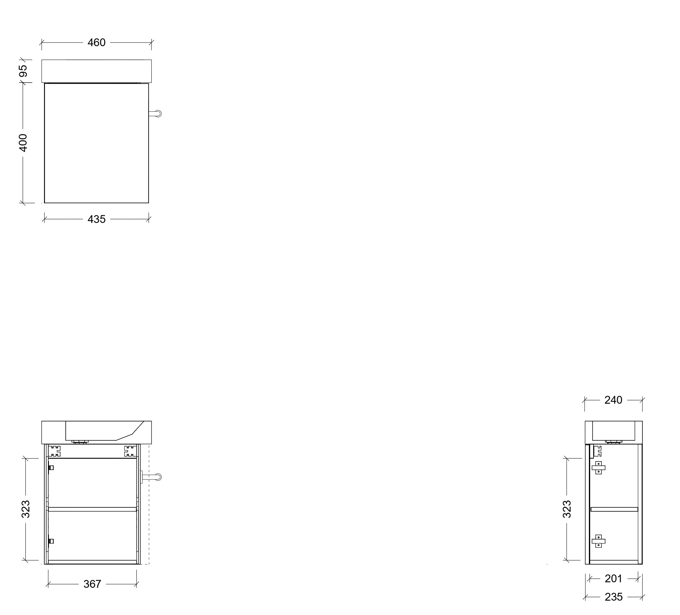 TIMBERLINE THEO 460MM SPACE SAVING SINGLE BOWL CUSTOM WALL HUNG VANITY