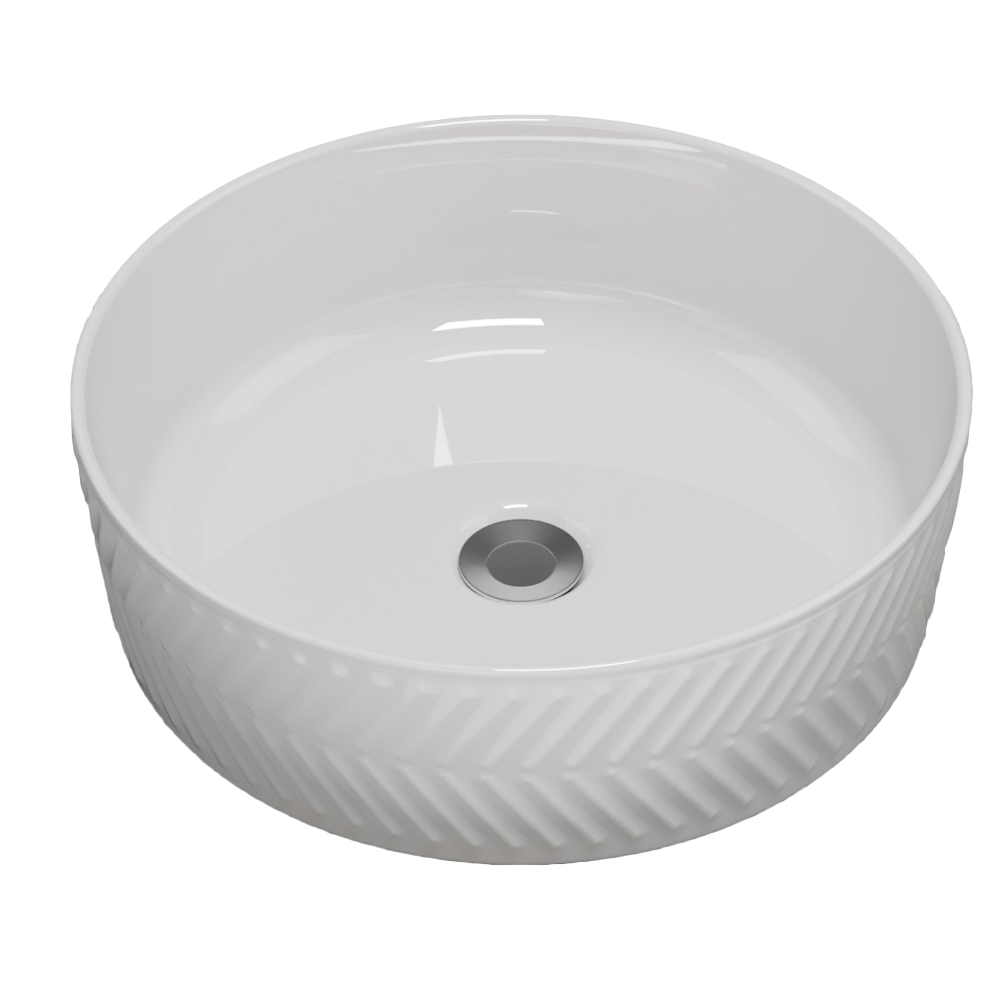 TIMBERLINE ALLURE ARROW ABOVE COUNTER BASIN GLOSS WHITE 360MM