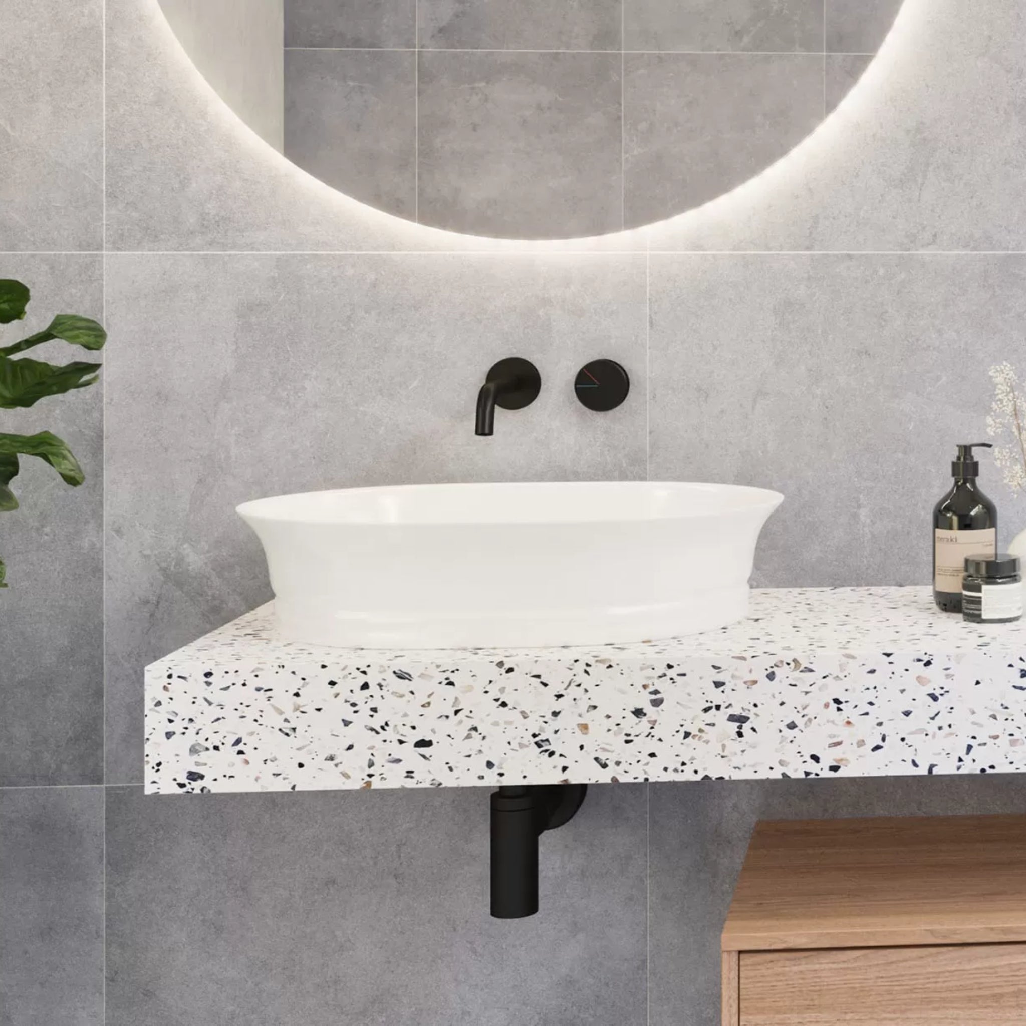 TIMBERLINE BONNIE ABOVE COUNTER BASIN GLOSS WHITE 560MM