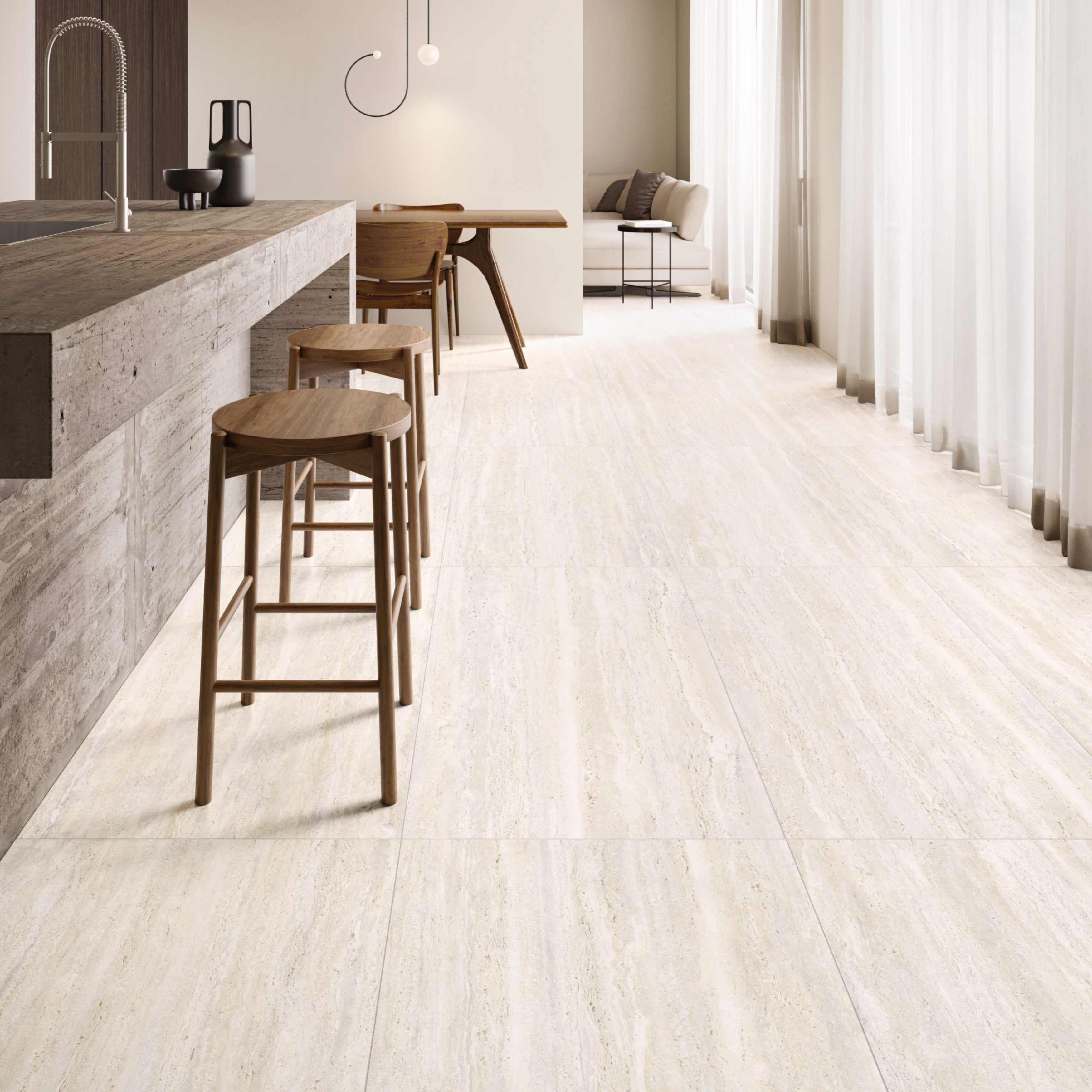 EVERSTONE TIVOLI WHITE VEIN CUT NATURAL 1200X600MM RECTANGULAR TILE (PER BOX)