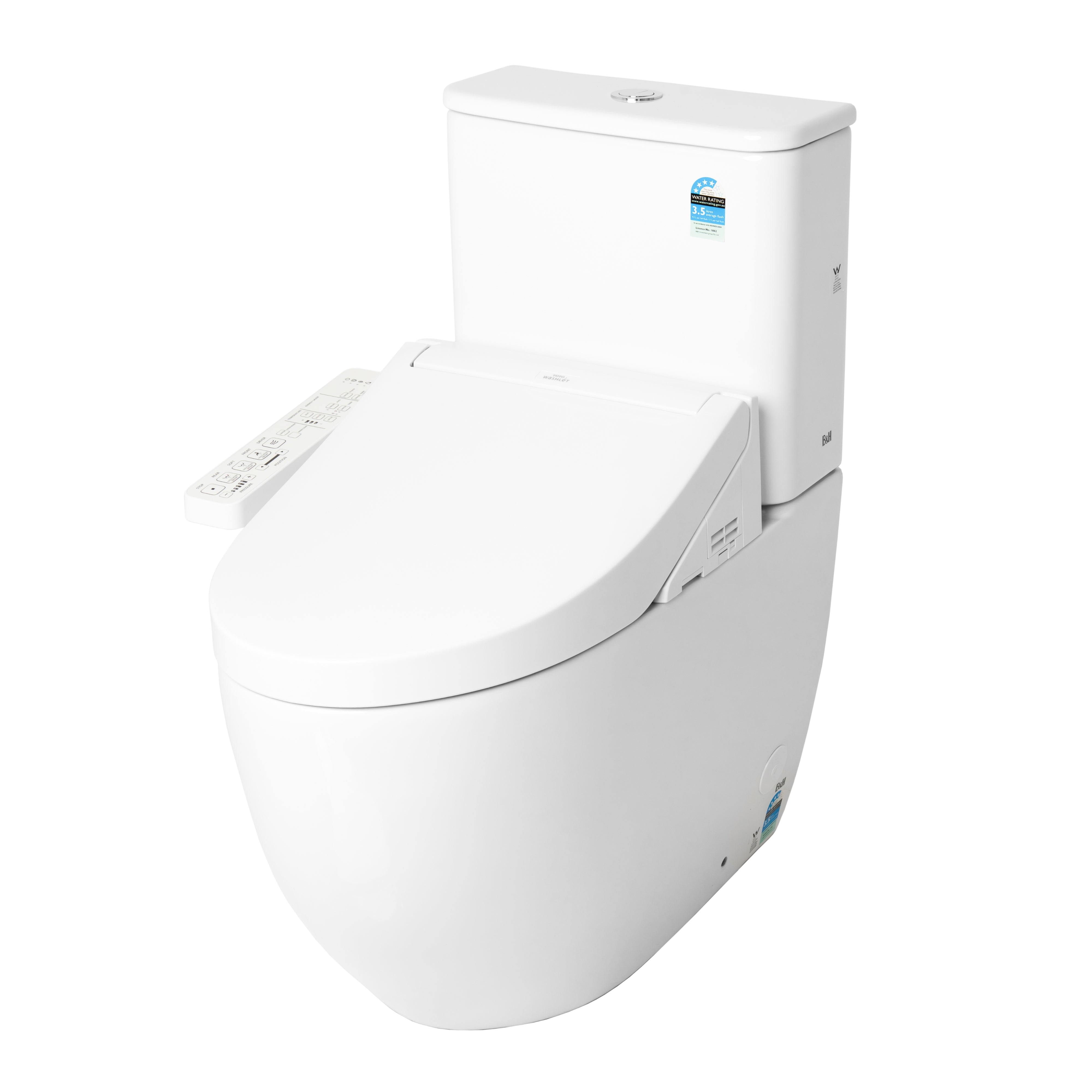 TOTO C2 WASHLET W/ SIDE CONTROL AND BTW TOILET SUITE PACKAGE ELONGATED GLOSS WHITE