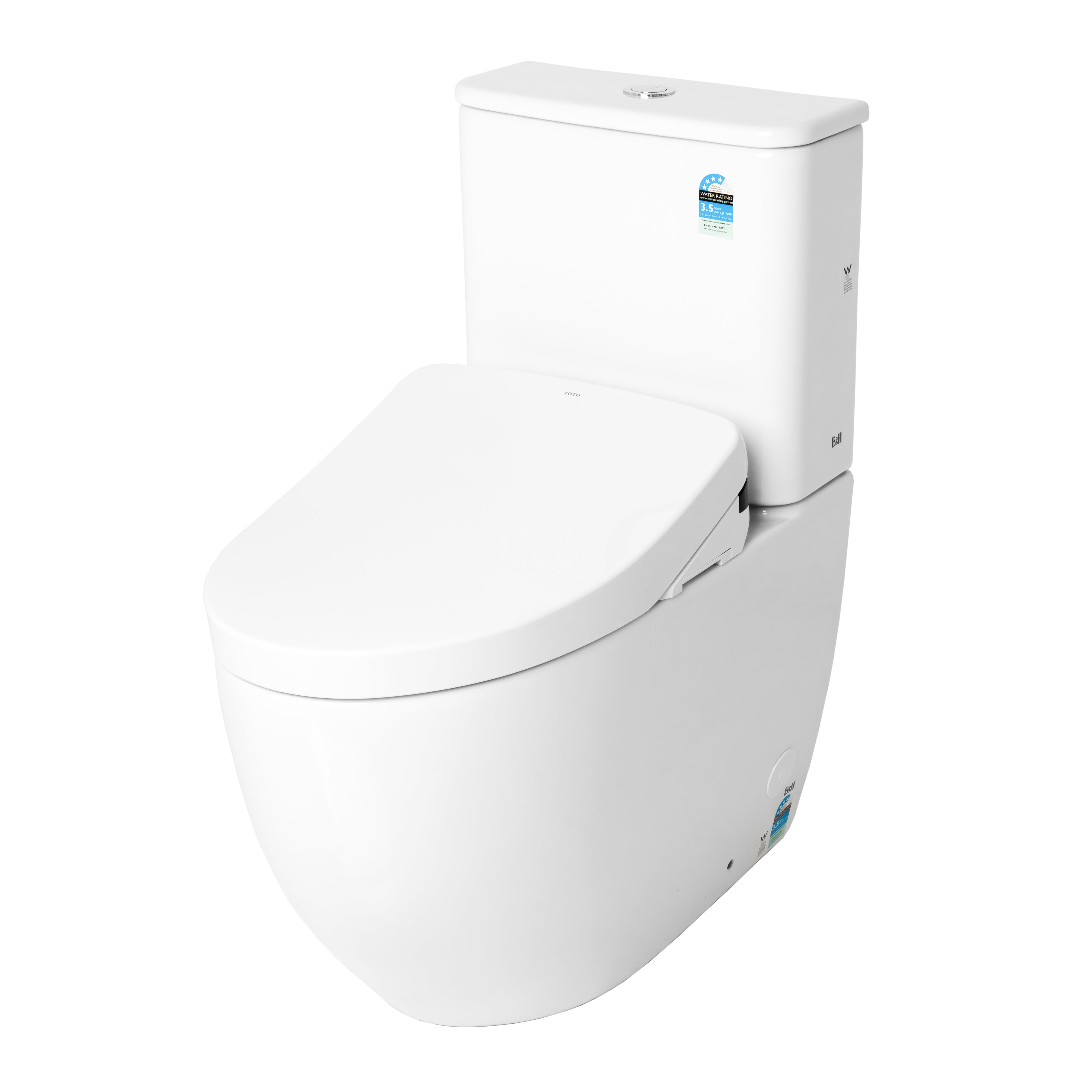 TOTO S7 WASHLET W/ REMOTE CONTROL AND AUTOLID BTW TOILET SUITE PACKAGE ELONGATED GLOSS WHITE