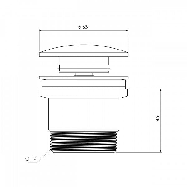 FELTON COLLECTION POP-UP WASTE NON-OVERFLOW CHROME 40MM