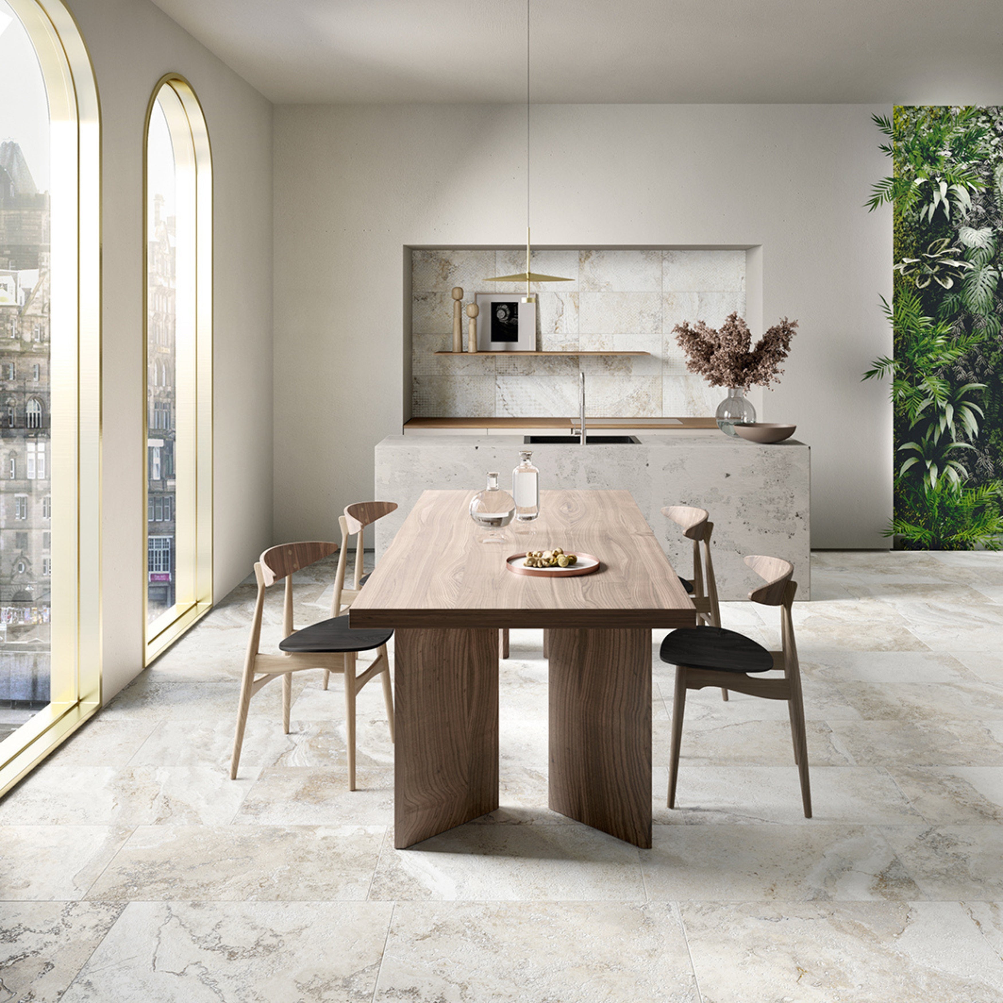 EVERSTONE STONEAGE 3D TRAVERTINE ARGENTO NATURAL 1200X600MM RECTANGULAR TILE (PER BOX)