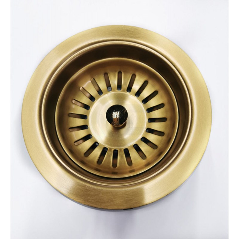 AQUAPERLA NON OVERFLOW KITCHEN SINK WASTE BRUSHED BRASS