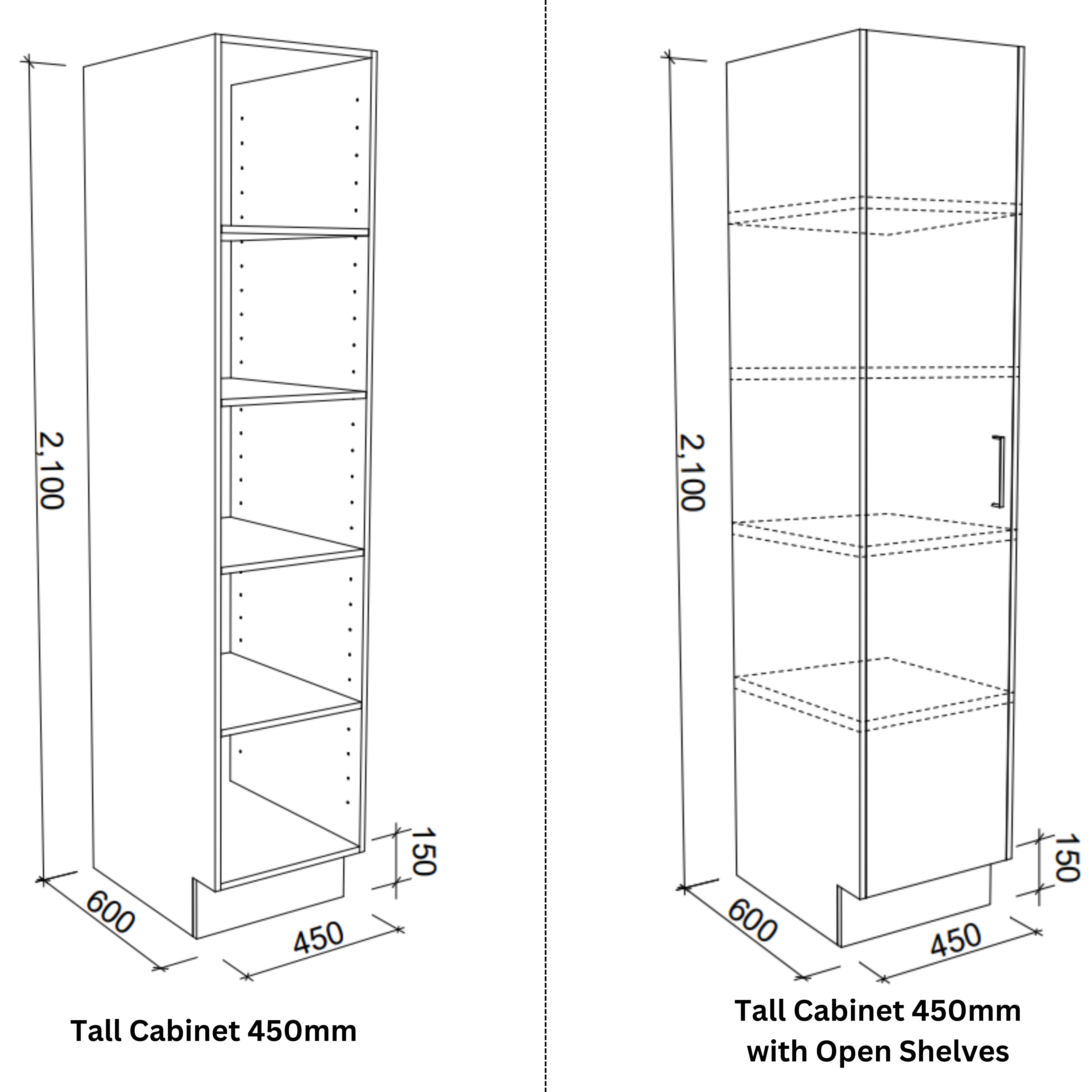 TIMBERLINE CUSTOM 2182MM LAUNDRY BASE, WALL AND TALL CABINET PACKAGE