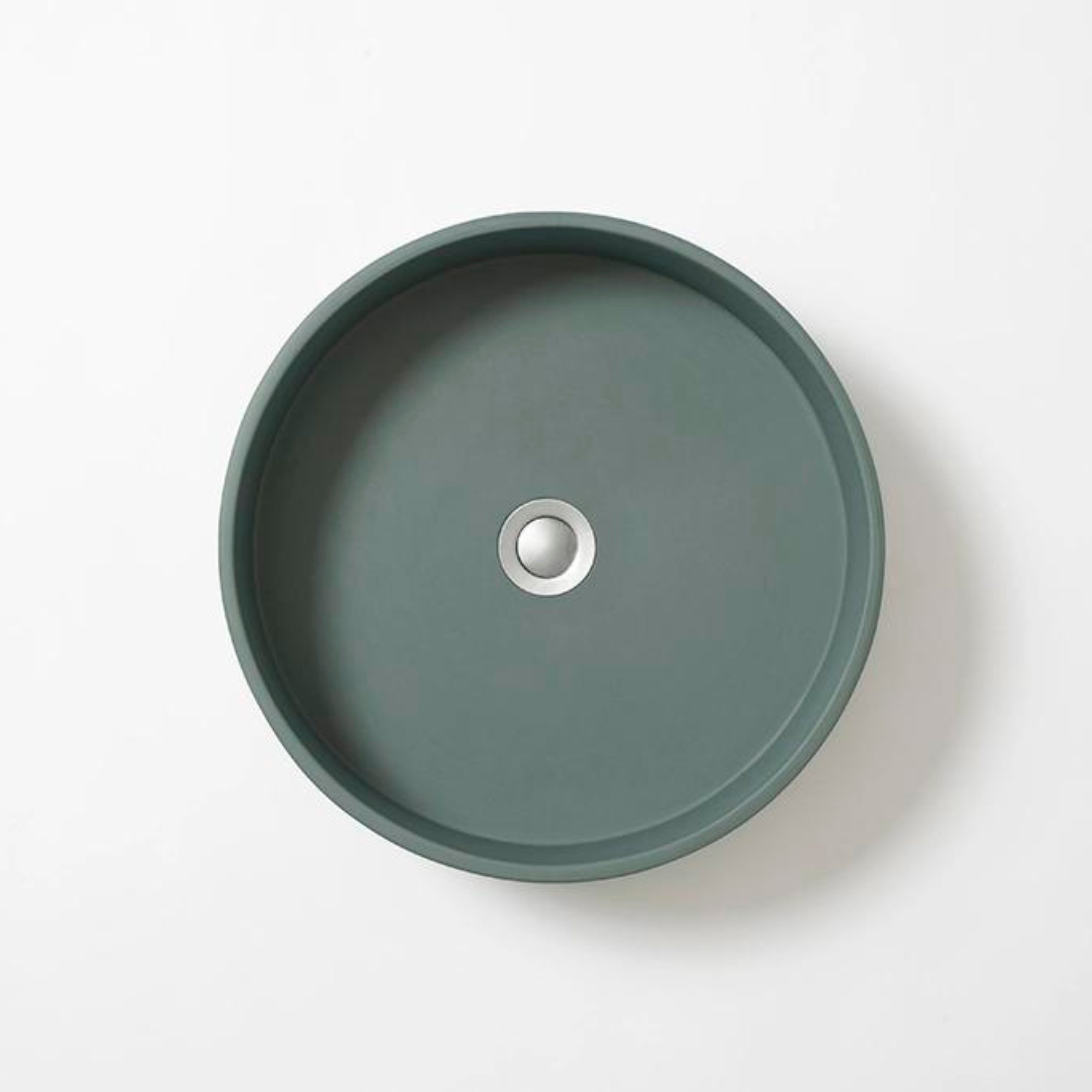 CONCRETE STUDIO WIRLI ABOVE COUNTER BASIN ROUND TEAL 385MM