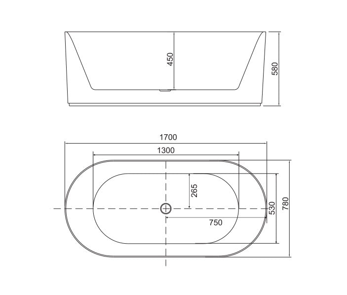 BEL BAGNO BERG FREESTANDING BATHTUB SOFT SAND AND GLOSS WHITE (AVAILABLE IN 1500MM AND 1700MM)