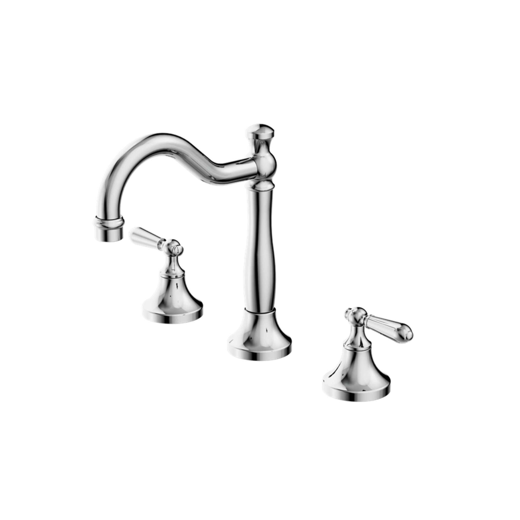 NERO YORK THREE PIECE BASIN SET WITH METAL LEVER CHROME