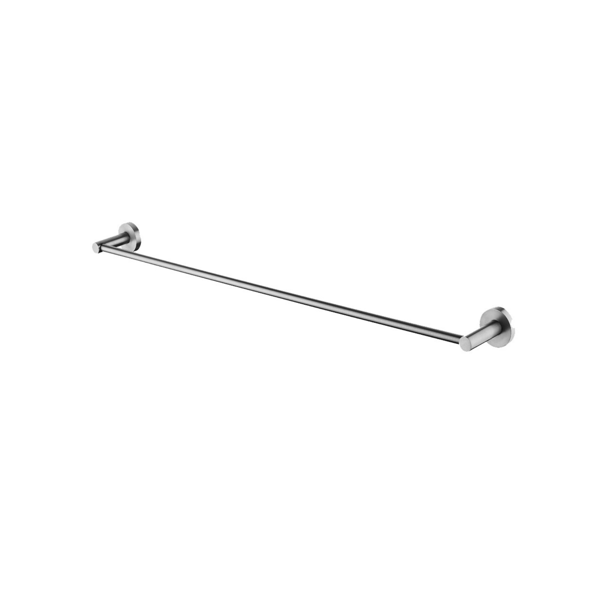 AQUAPERLA LUCID PIN SINGLE TOWEL RAIL 800MM BRUSHED NICKEL