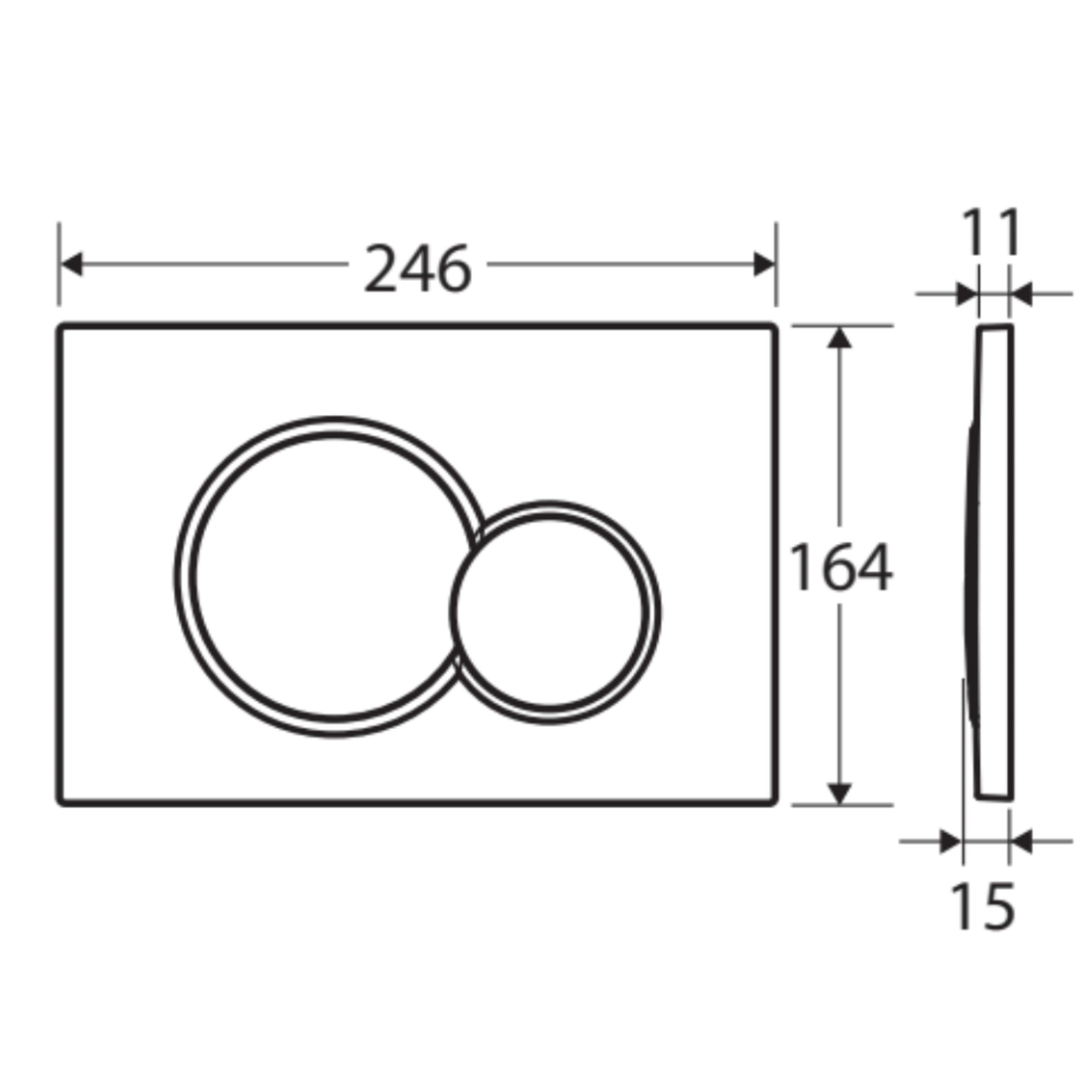 FIENZA SIGMA ROUND BUTTON FLUSH PLATE 246MM CHROME