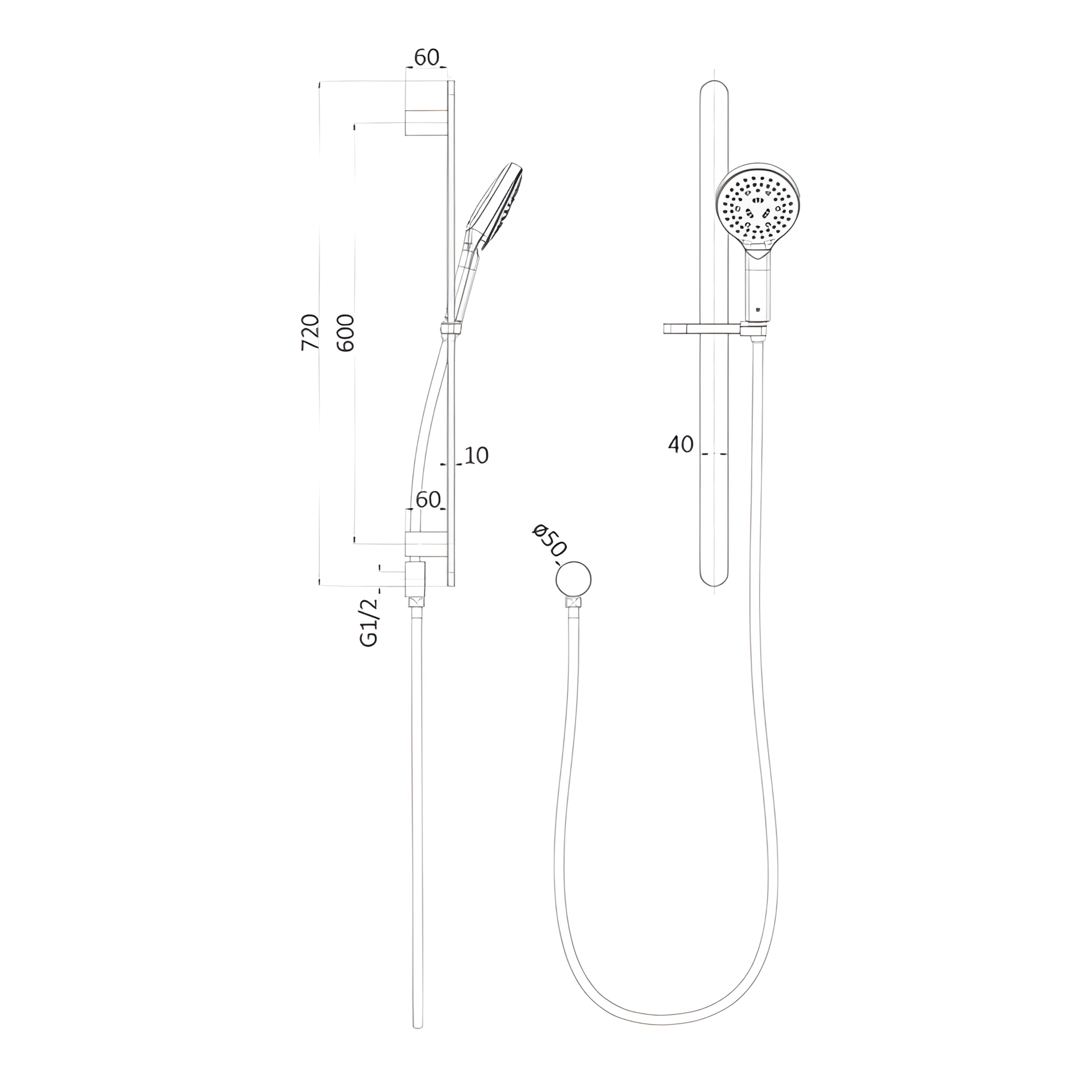 IKON KARA RAIL SHOWER SET CHROME