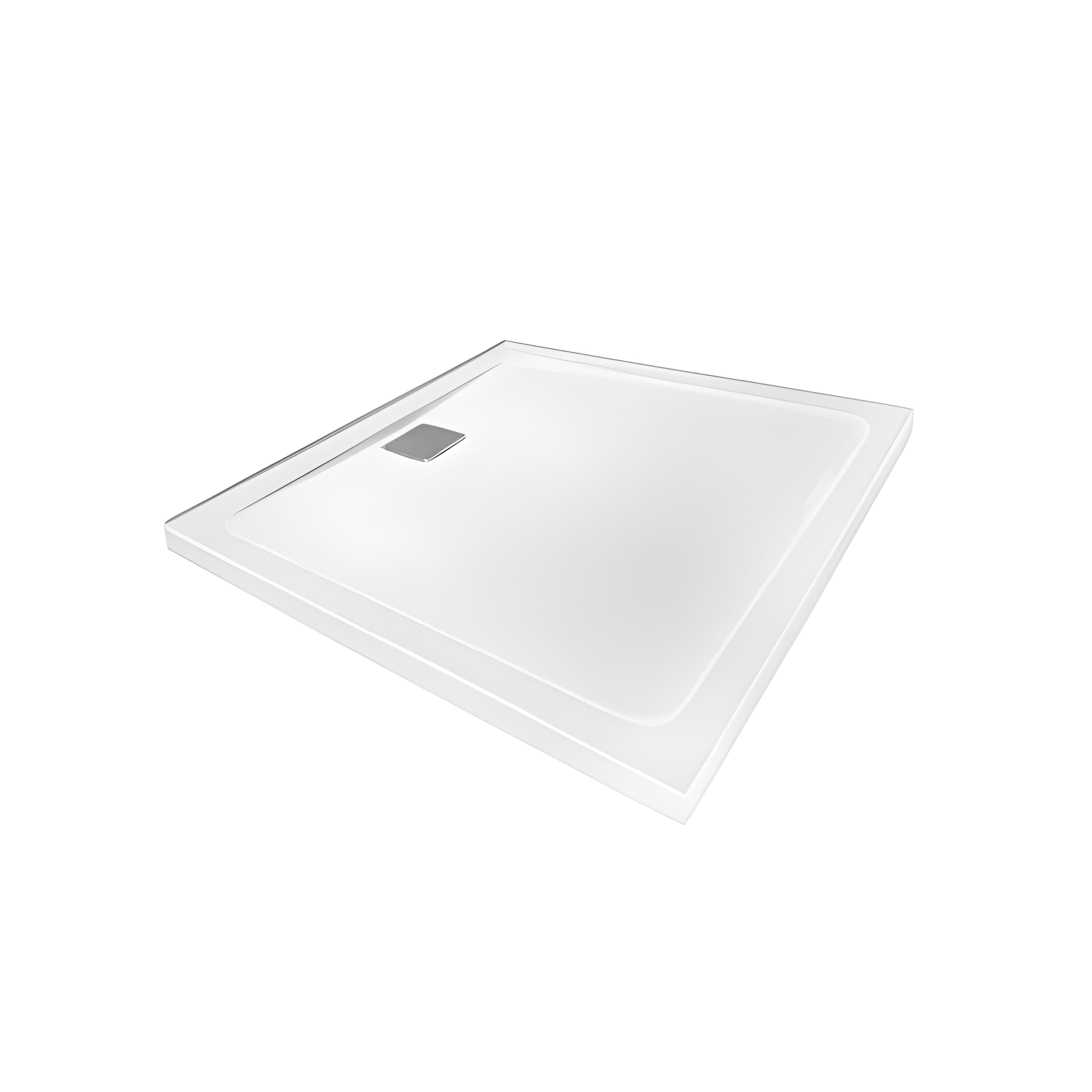 DECINA LUNA REAR WASTE SHOWER BASE GLOSS WHITE (AVAILABLE IN 900MM AND 1000MM)