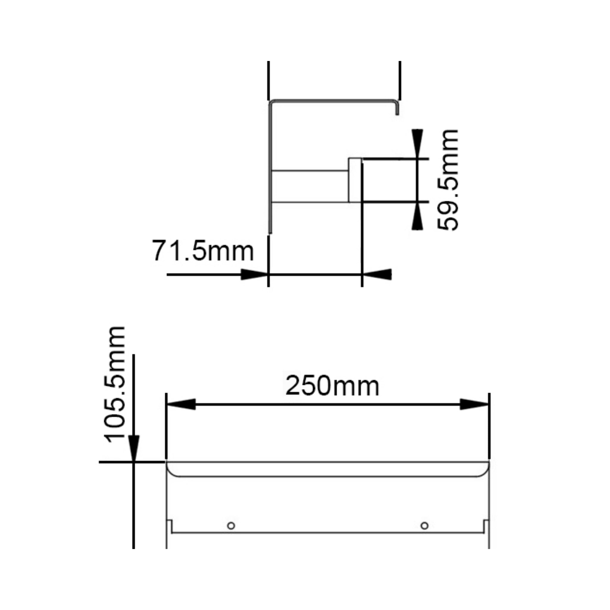 AQUAPERLA IVANO TOILET PAPER HOLDER 250MM BLACK