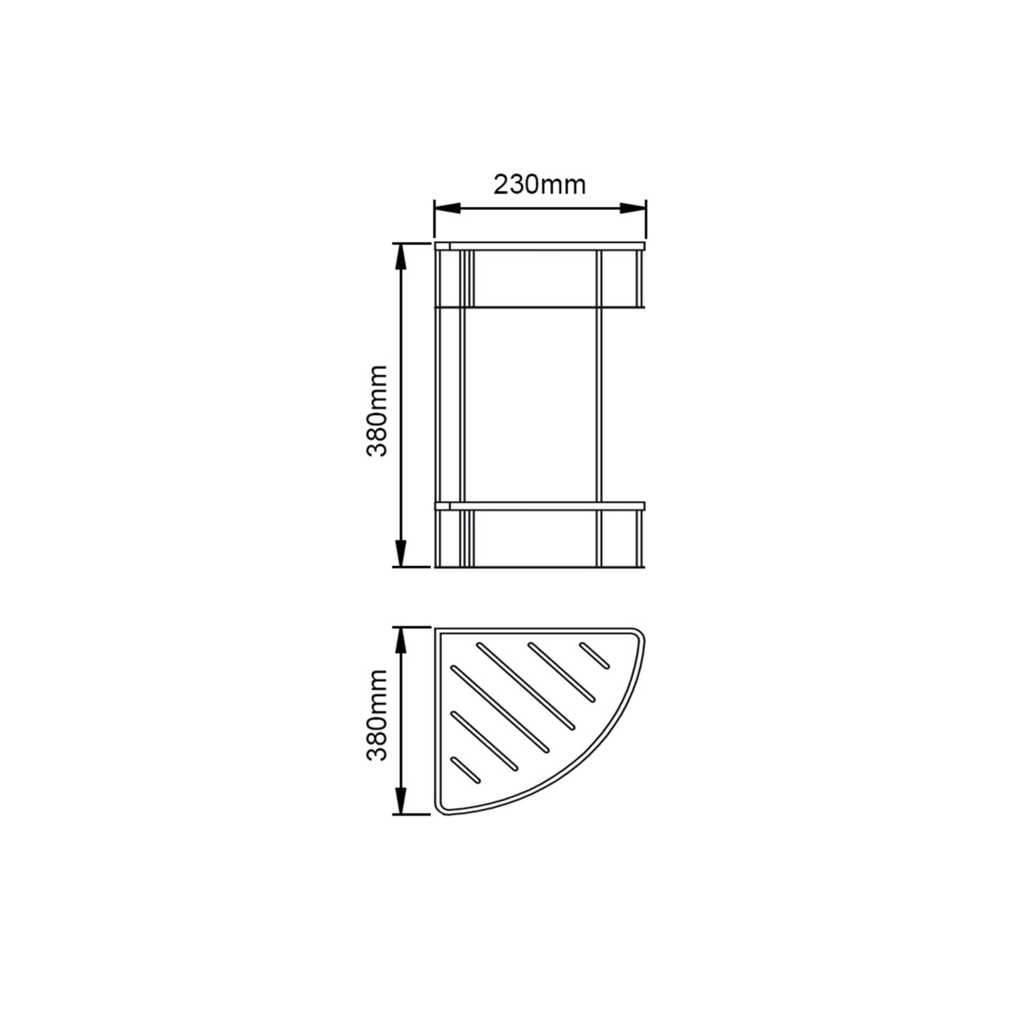 AQUAPERLA IVANO SHOWER SHELF 380MM BLACK