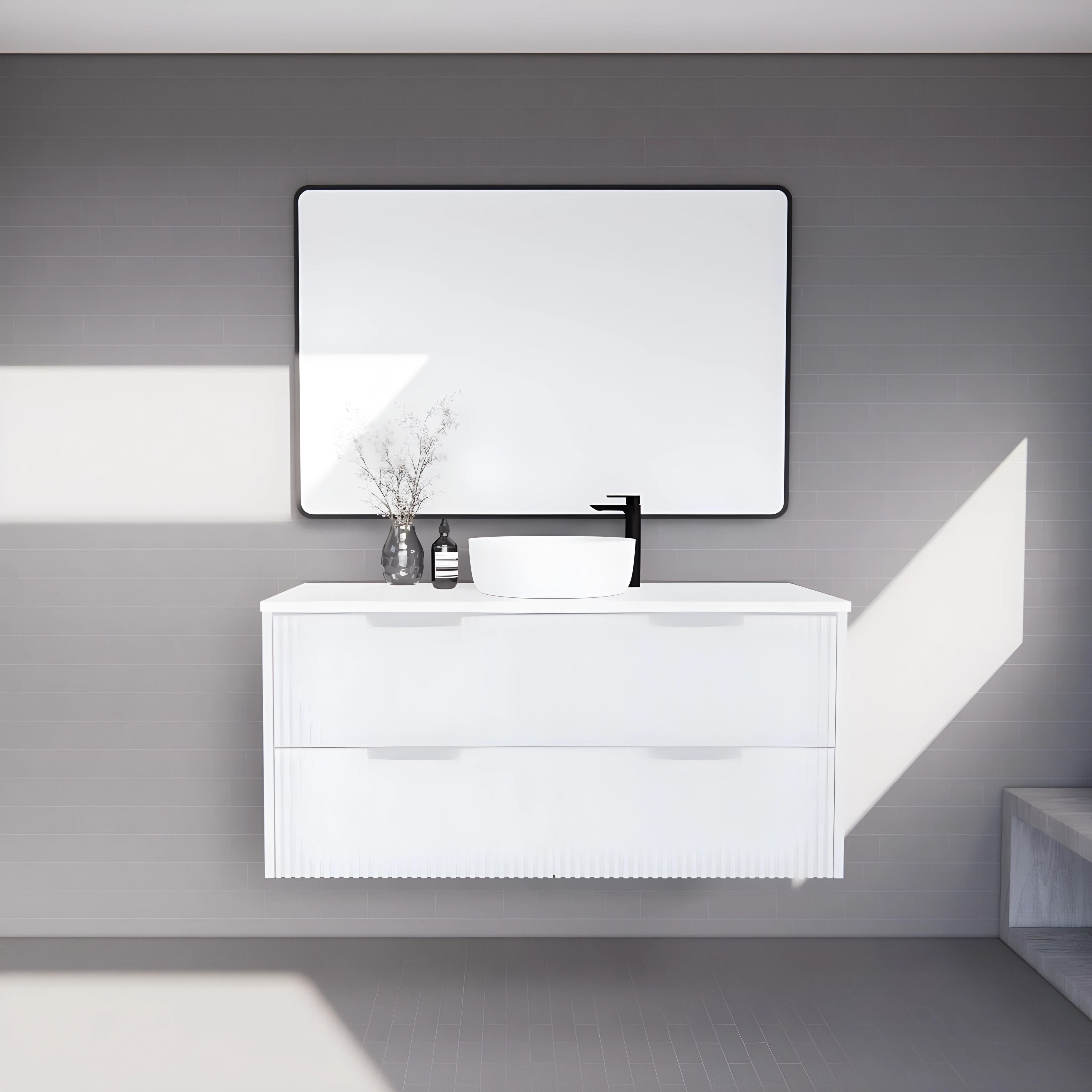 RIVA BALI MATTE WHITE 1200MM SINGLE BOWL WALL HUNG VANITY