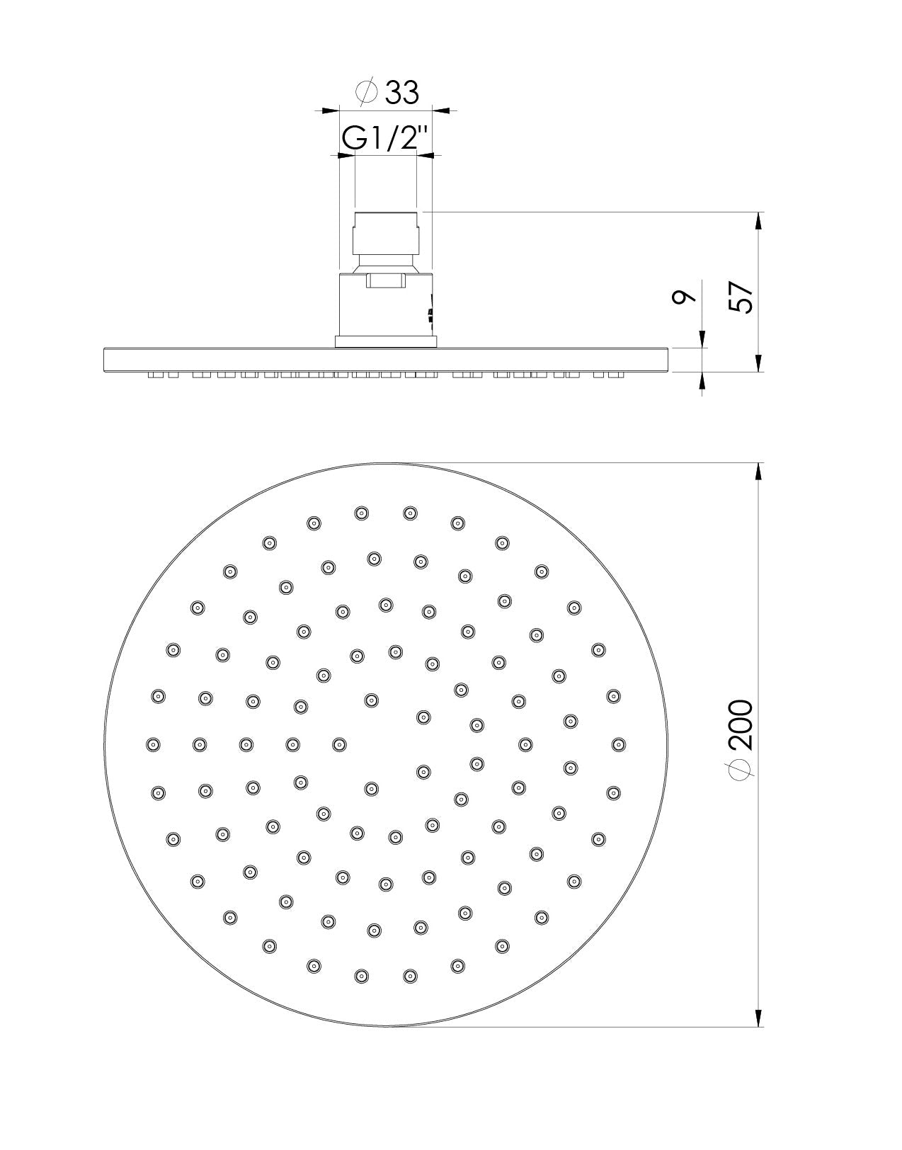 PHOENIX VIVID SHOWER ROSE ROUND 200MM CHROME