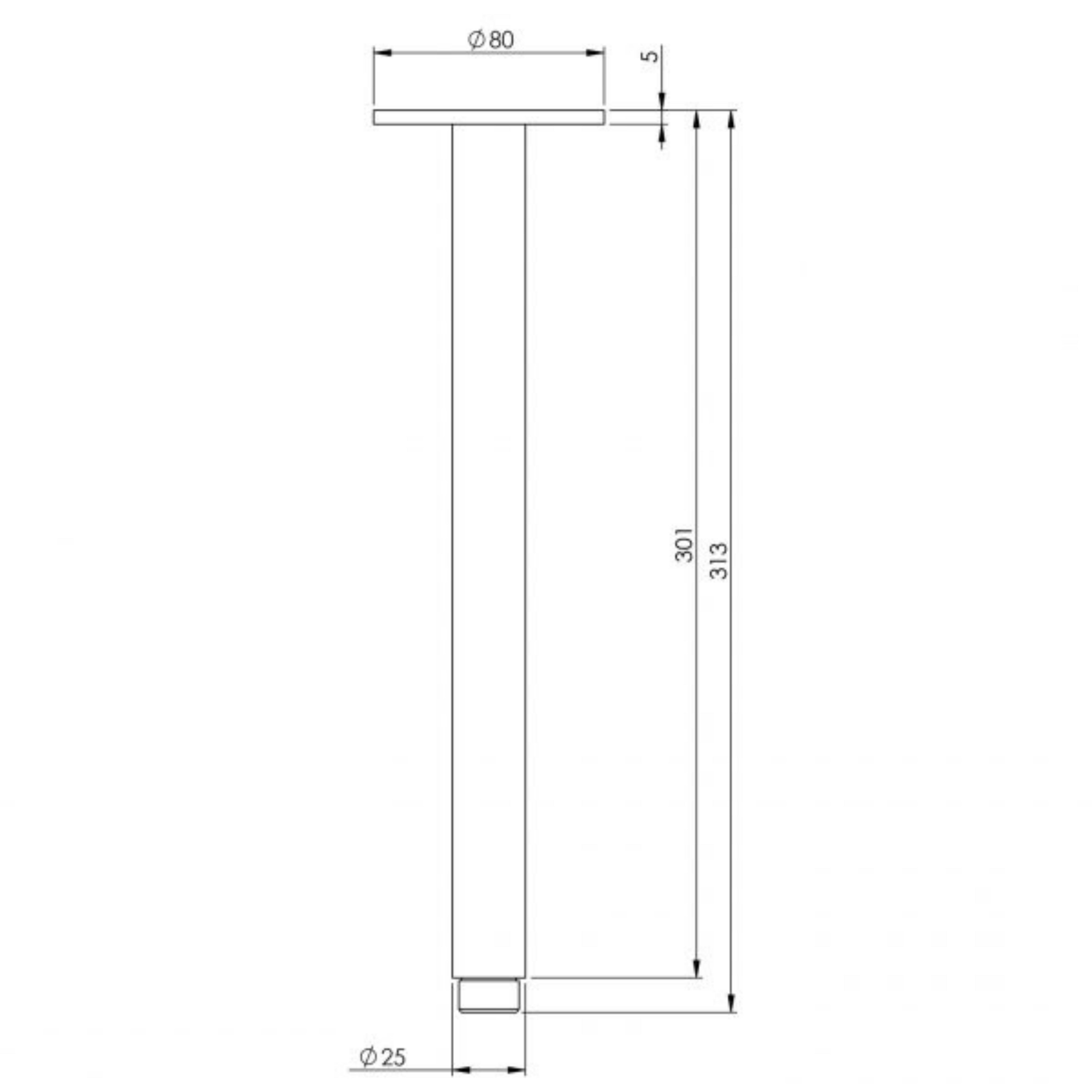 PHOENIX VIVID CEILING ARM 300MM BRUSHED CARBON