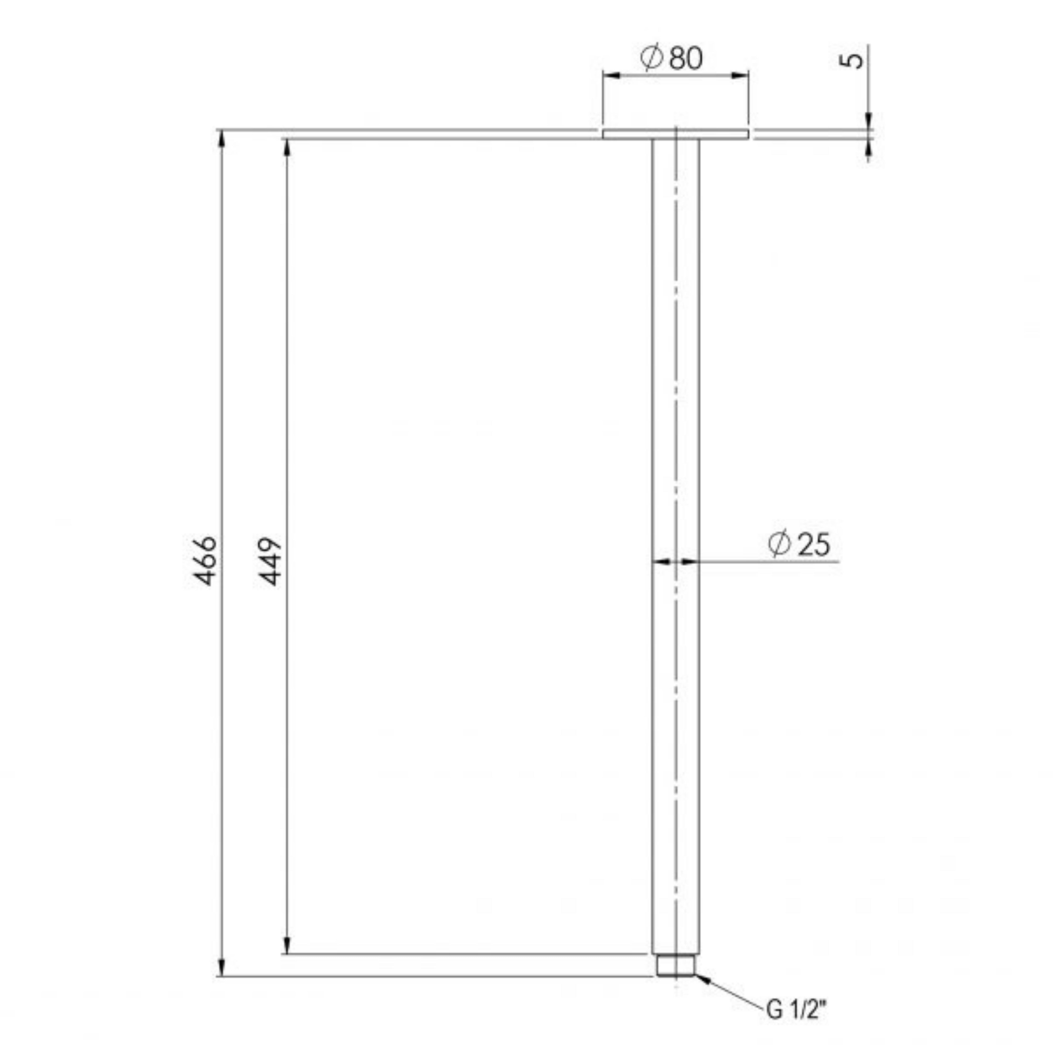 PHOENIX VIVID CEILING ARM 450MM BRUSHED CARBON