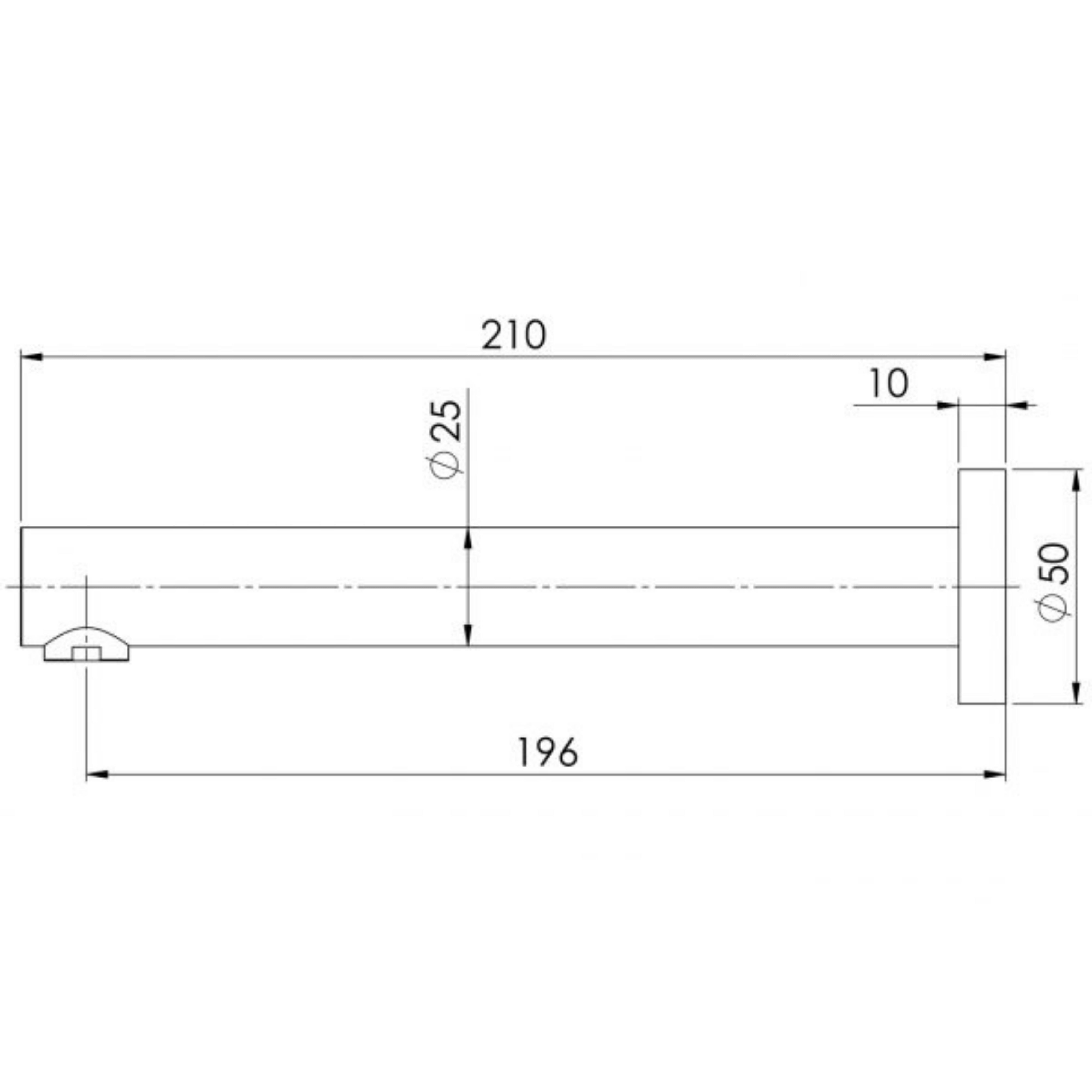 PHOENIX VIVID WALL BATH OUTLET 200MM BRUSHED CARBON