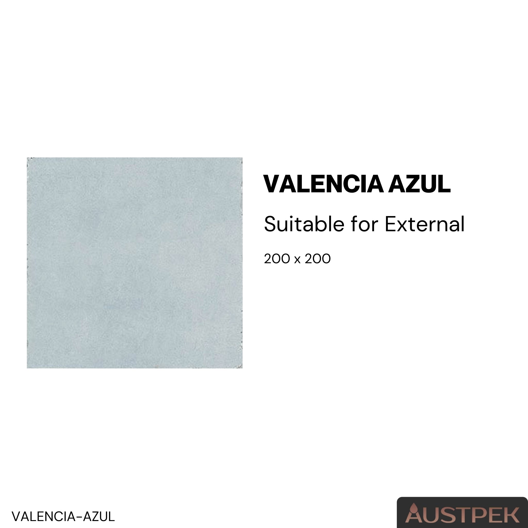 ELITE VALENCIA AZUL MATTE 200X200MM SQUARE TILE (PER BOX)