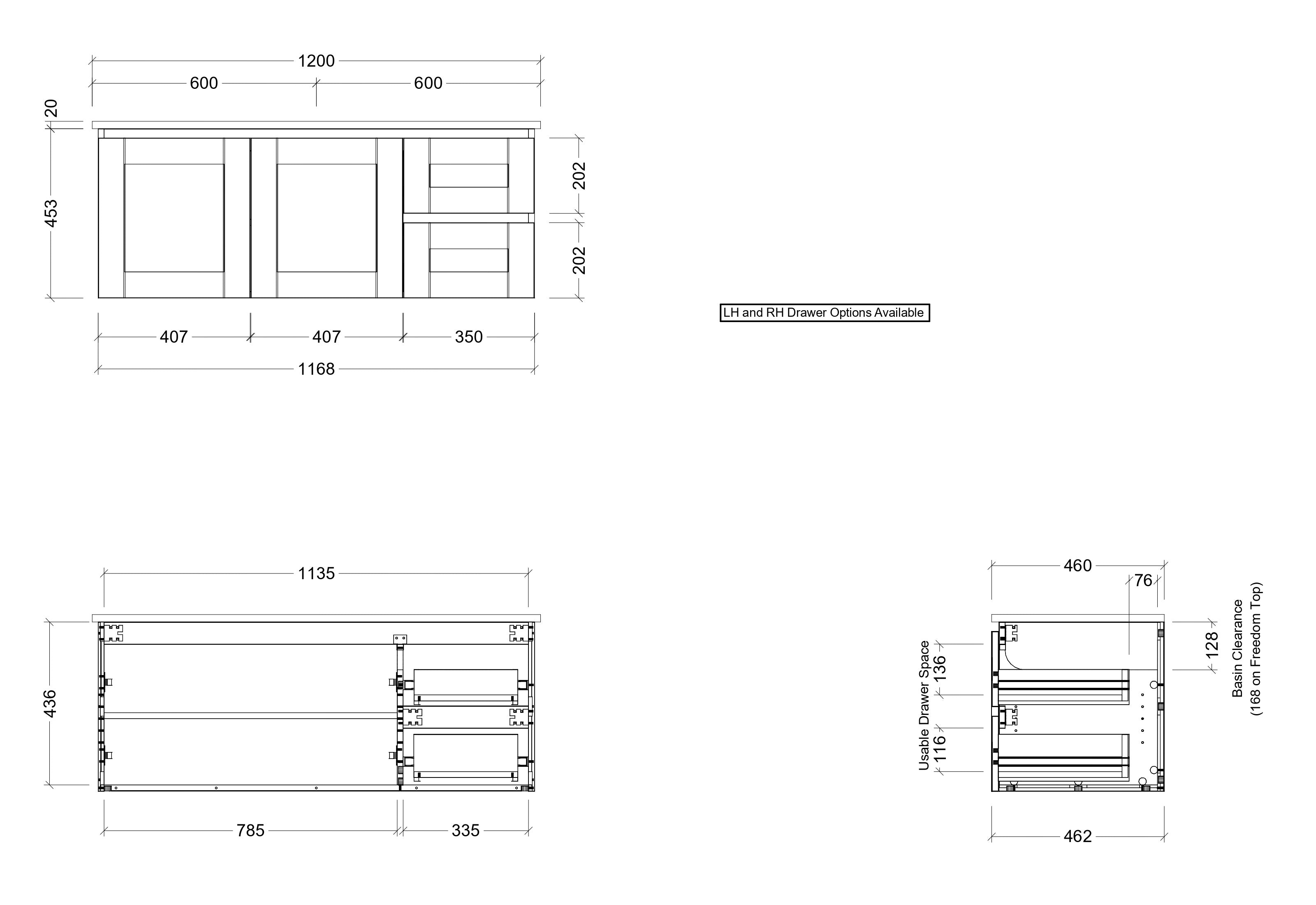 TIMBERLINE VICTORIA CUSTOM WALL HUNG VANITY (ALL SIZING)