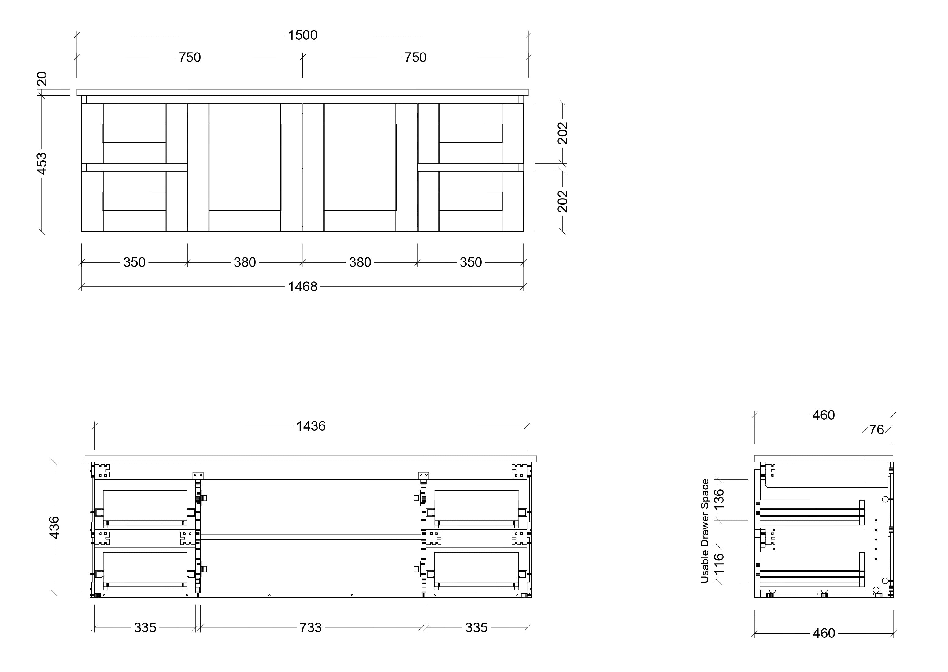 TIMBERLINE VICTORIA CUSTOM WALL HUNG VANITY (ALL SIZING)